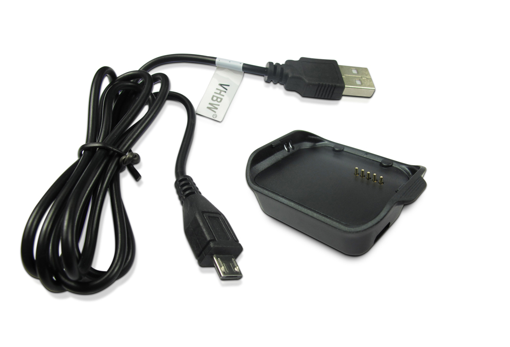 Cable de carga USB para smartwatch Samsung Gear 2 Neo SM-R381 - negro 100 cm