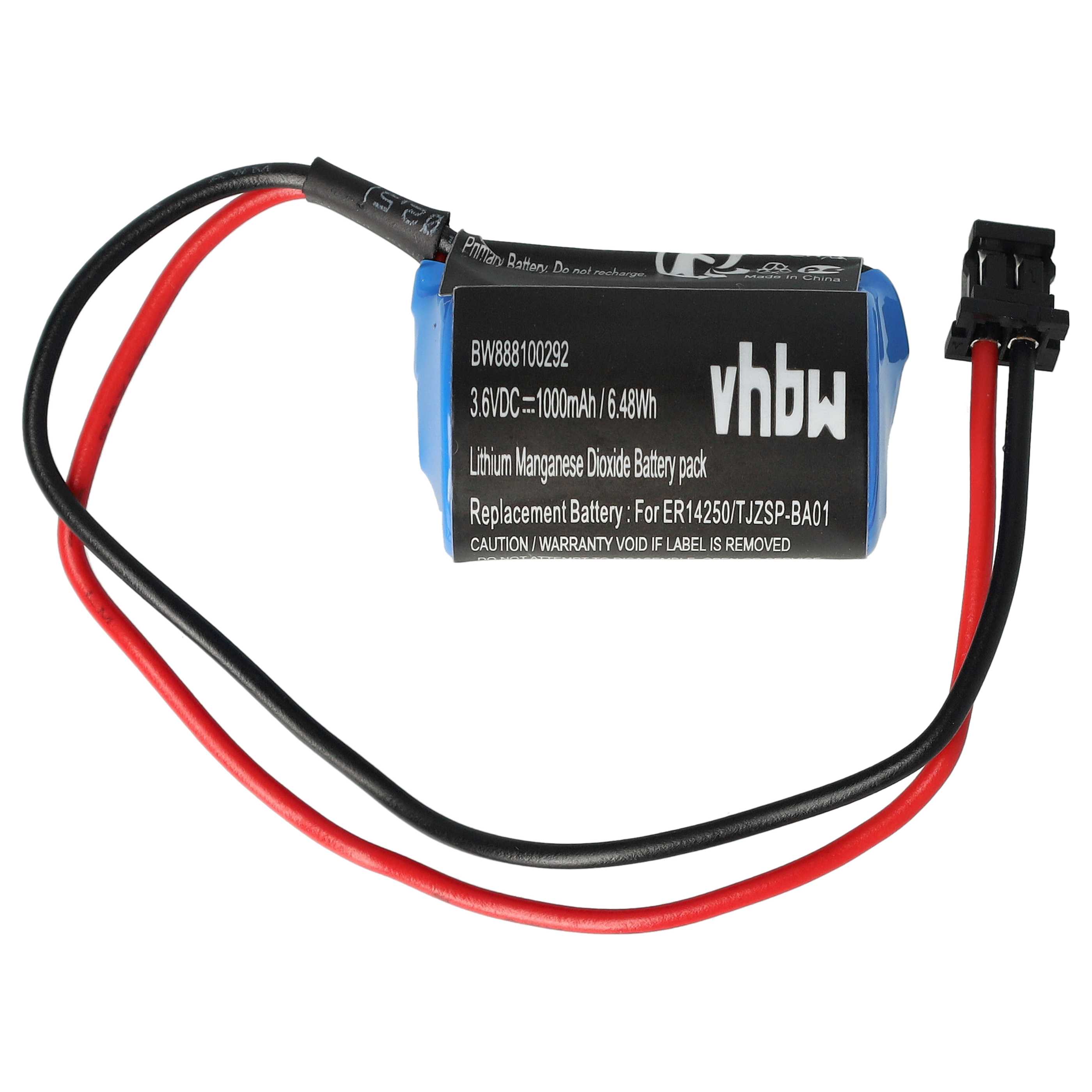 Servo Driver Battery Replacement for Omron R88A-BAT02W, JZSP-BA01, JZSP-BA0-1 - 1000 mAh 3.6 V Li-MnO2