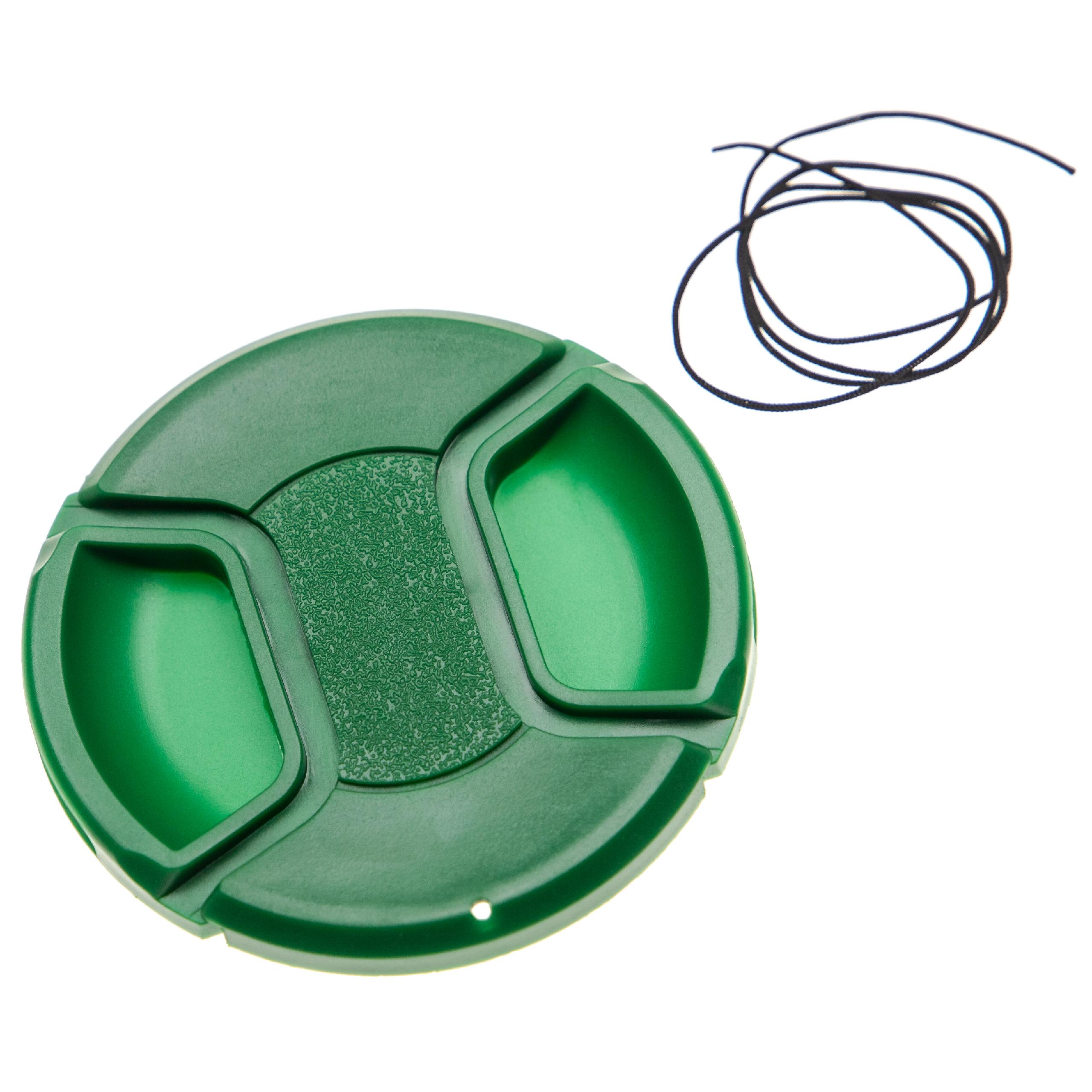 Bouchon d'objectif 72 mm - Prise centrée, plastique, vert
