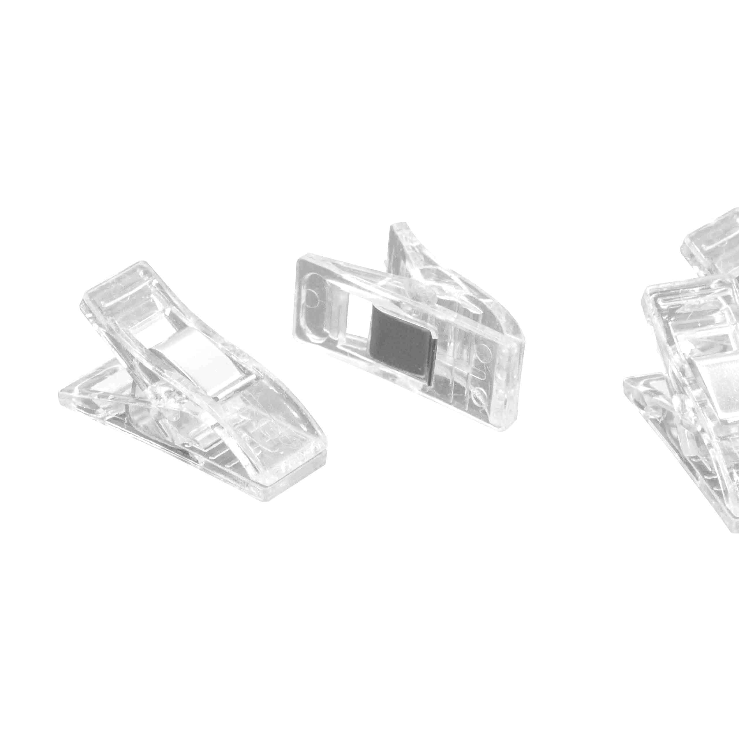 10x Wonderclips für Nähen und Basteln - Mit Abstandsmarkierungen, Transparent