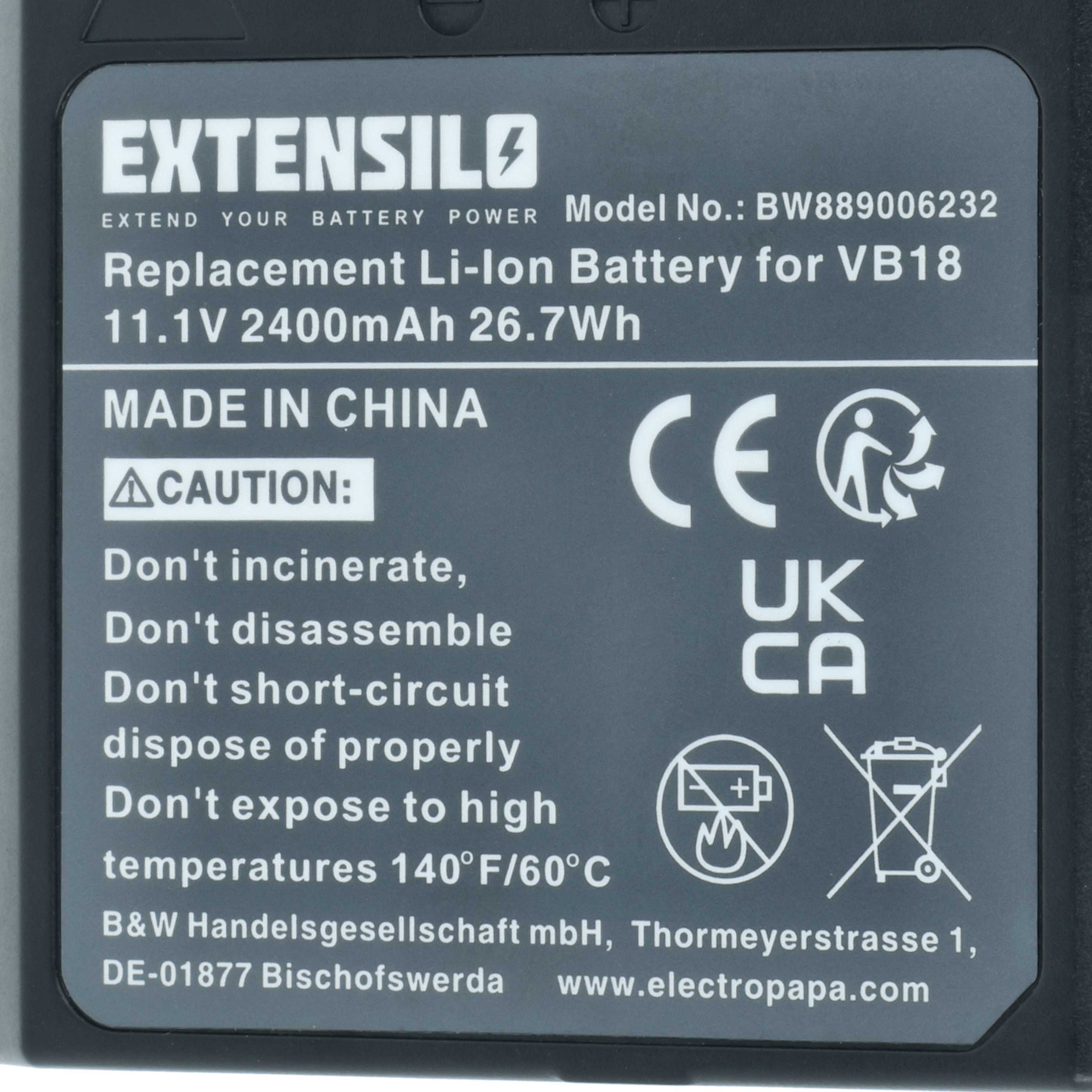 Camera Flash Unit Battery replaces Flashpoint FPLFSMZLRB - 2400 mAh 11.1 V Li-Ion