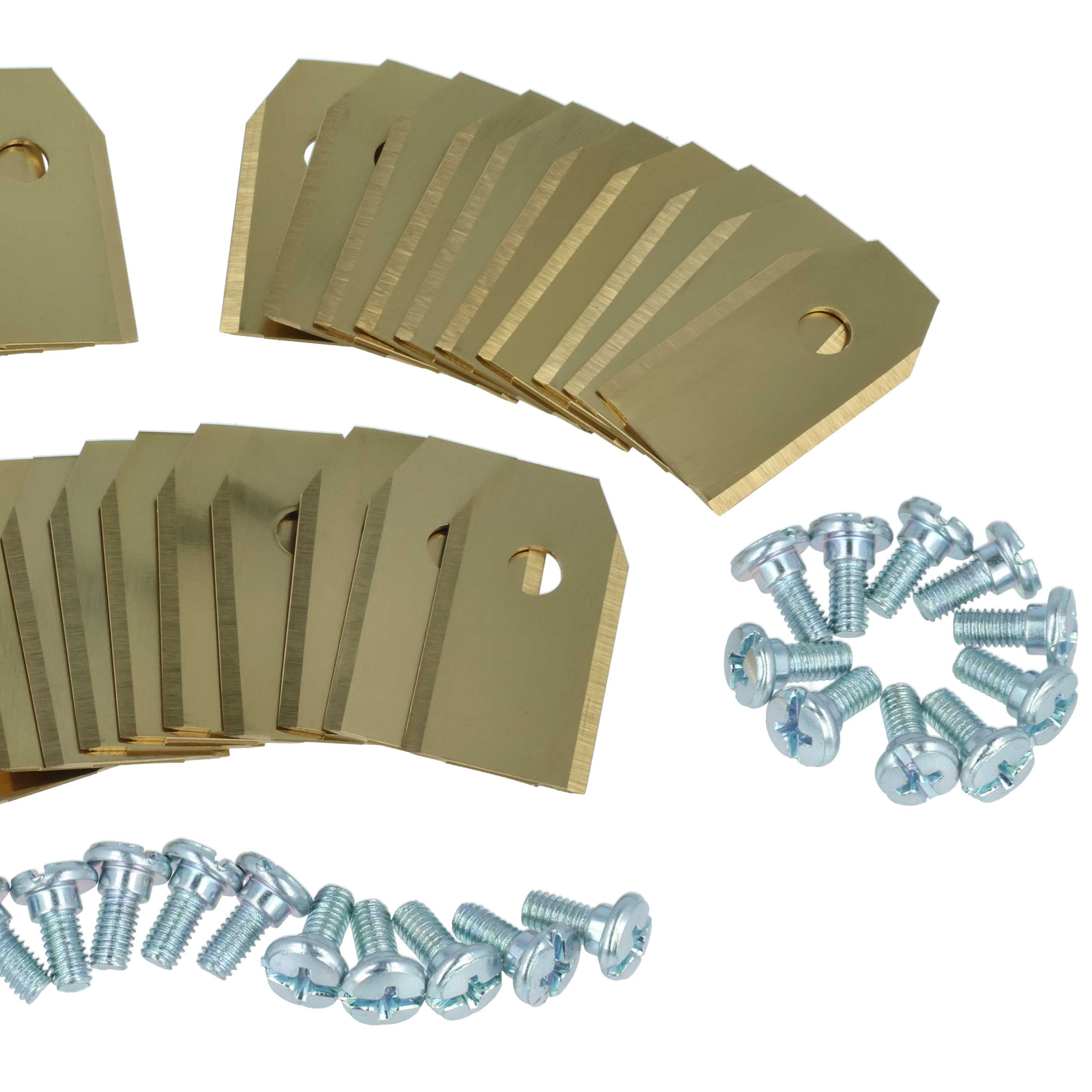 30x Exchange Blade replaces 505127801, 408720, 505127802 Cordless Lawnmower etc.titanium apatite, Silver