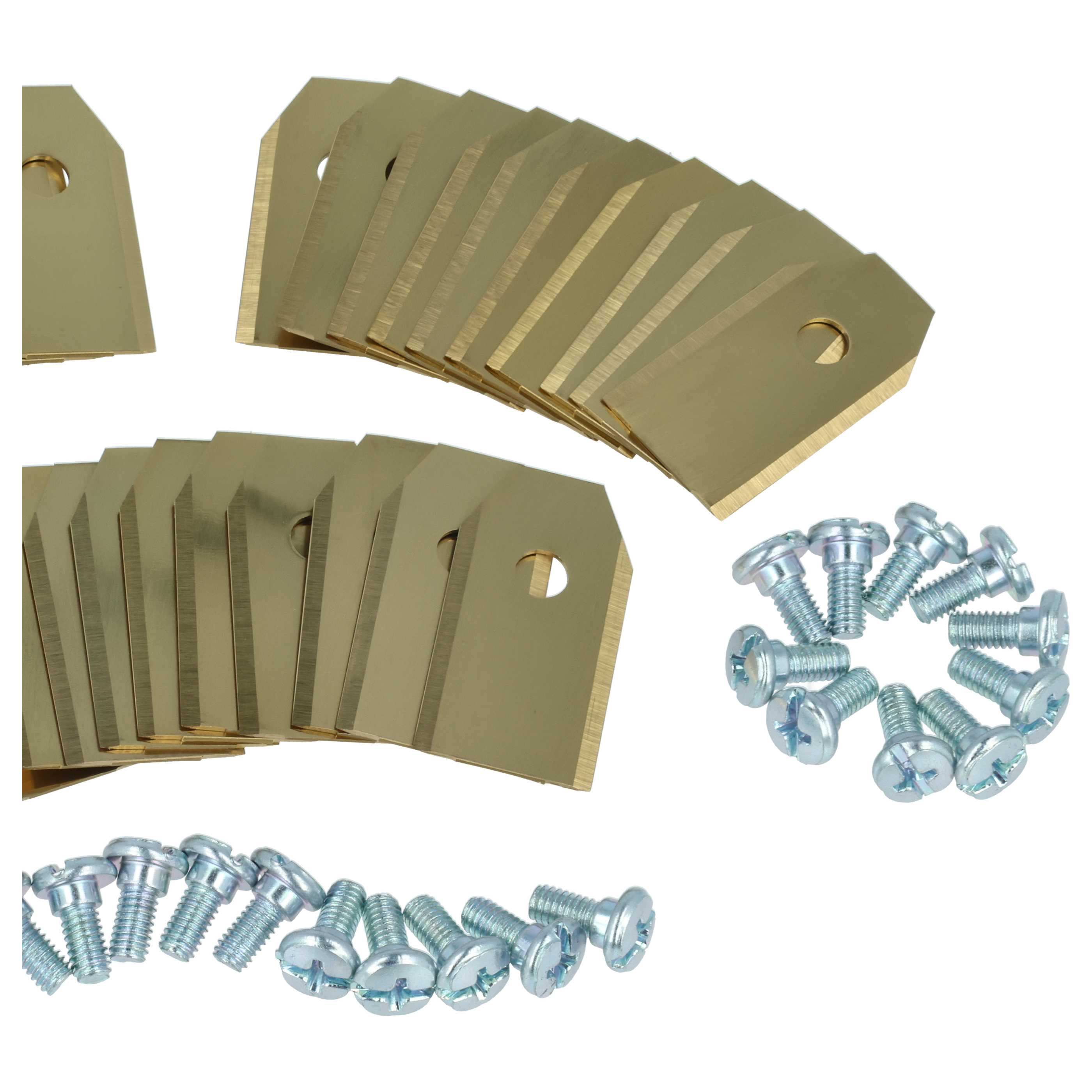 30x Lames remplace 505127801, 408720, 505127802 pour tondeuse – Couteaux apatite de titane, Silber Gold