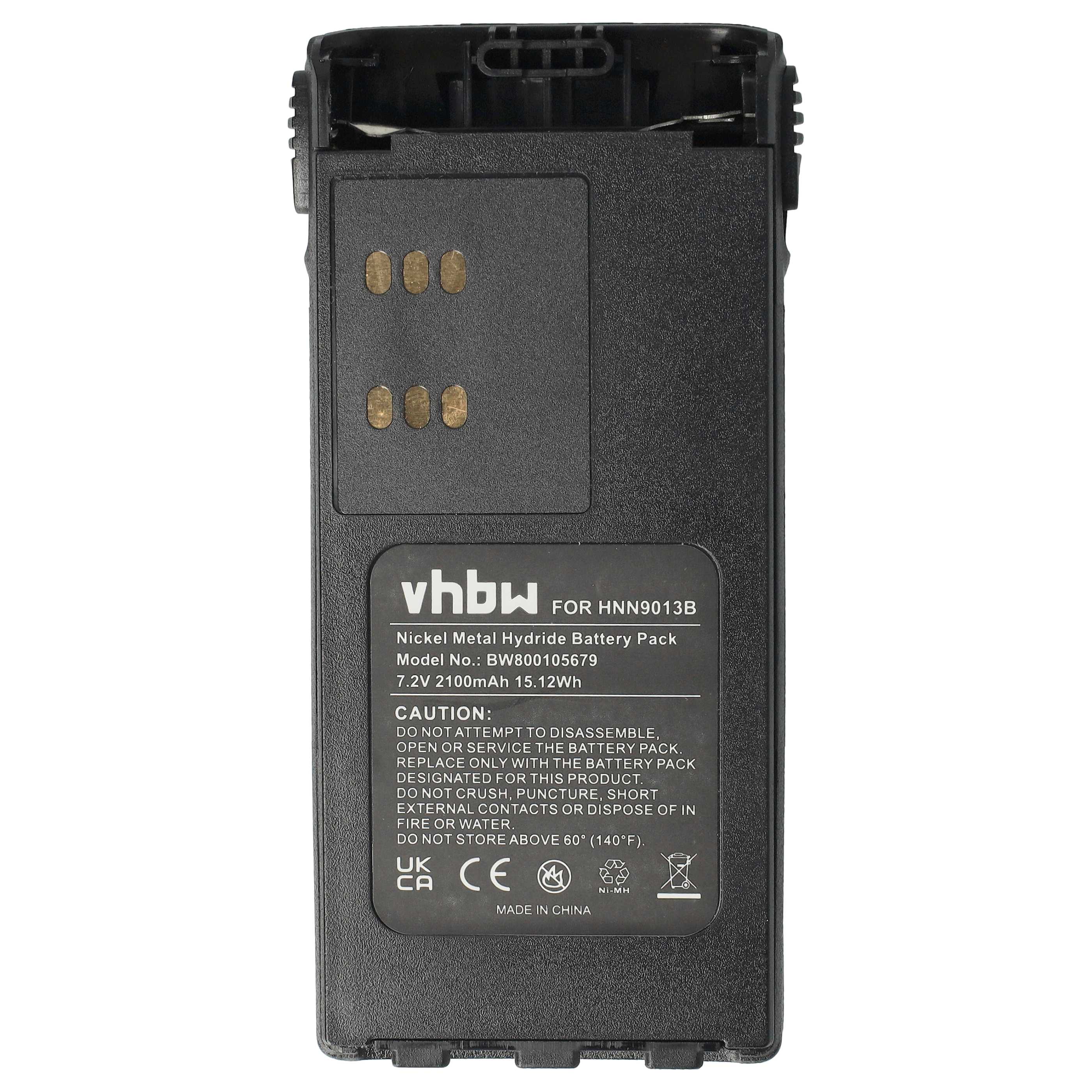 Radio 10x Battery replaces Motorola HMNN4151, HMNN4154, HNN4001, HMNN4158, HMNN4159 - 2100 mAh 7.2 V NiMH