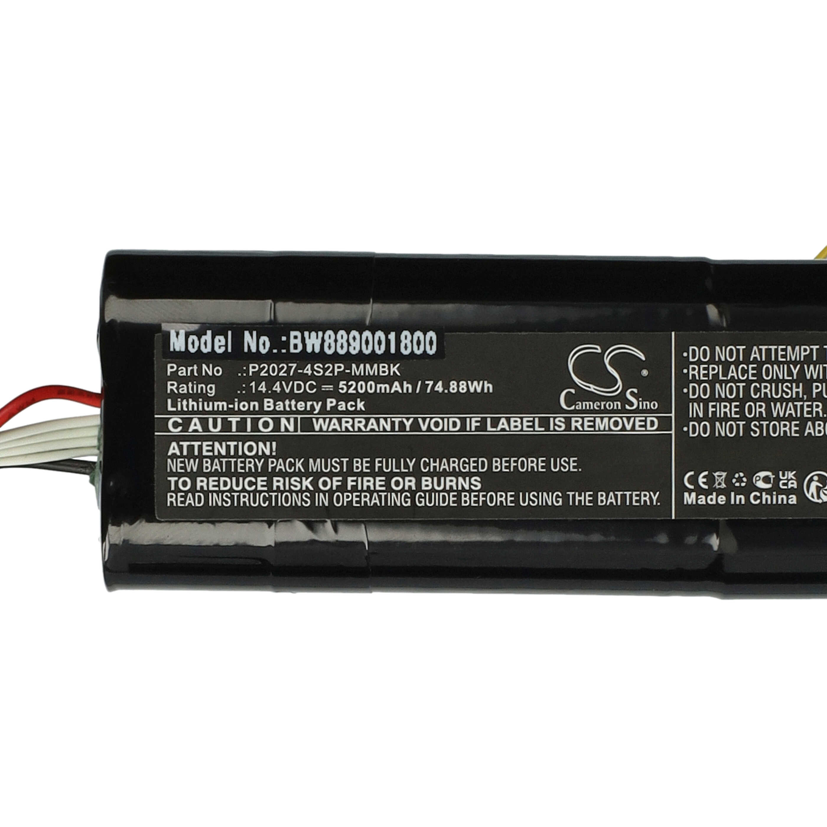 Battery Replacement for Xiaomi P2027-4S2P-MMBK for - 5200mAh, 14.4V, Li-Ion