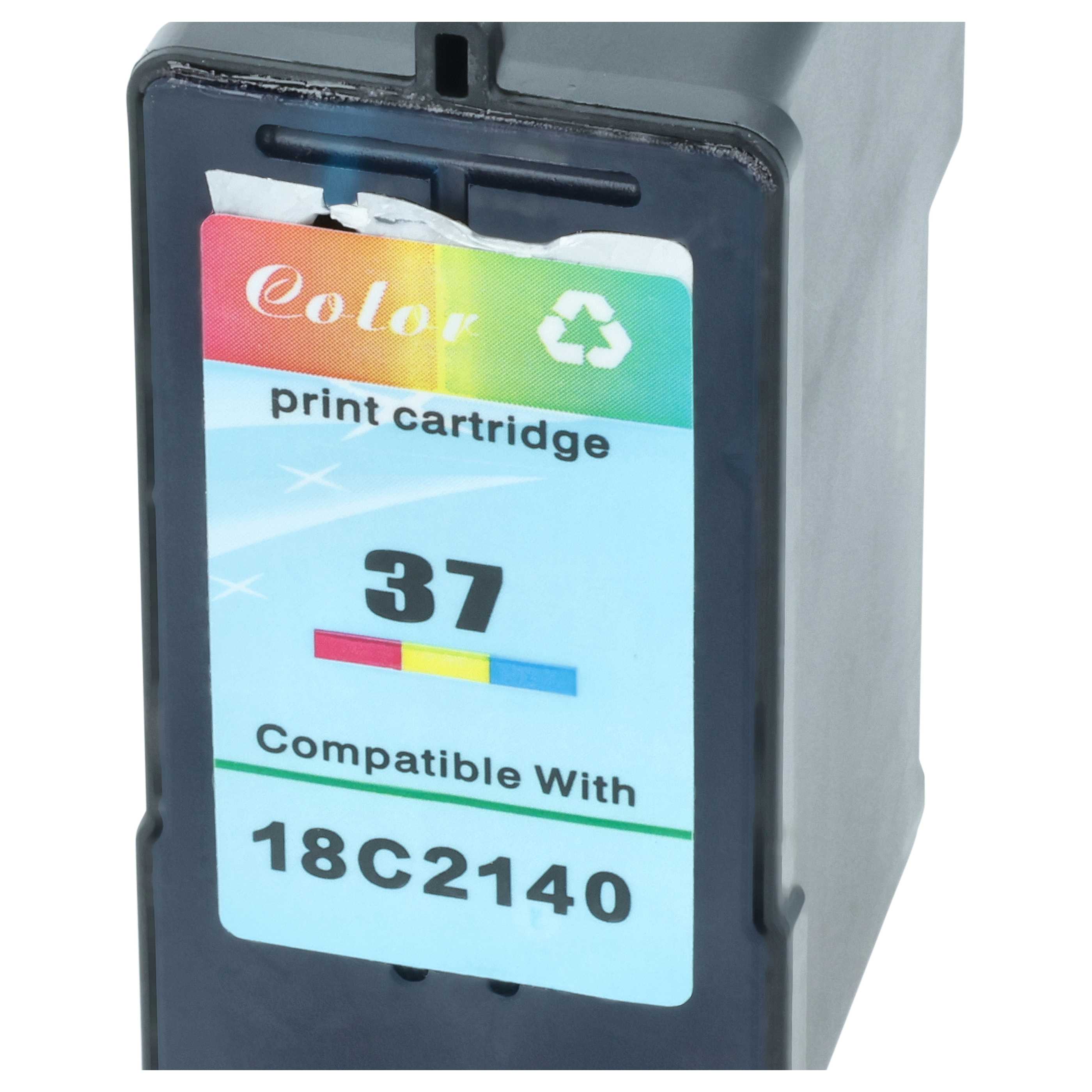 Ink Cartridge as Exchange for Lexmark 37A, 18C2180E, 37 for Lexmark Printer - Tri-Colour, Refilled 18 ml