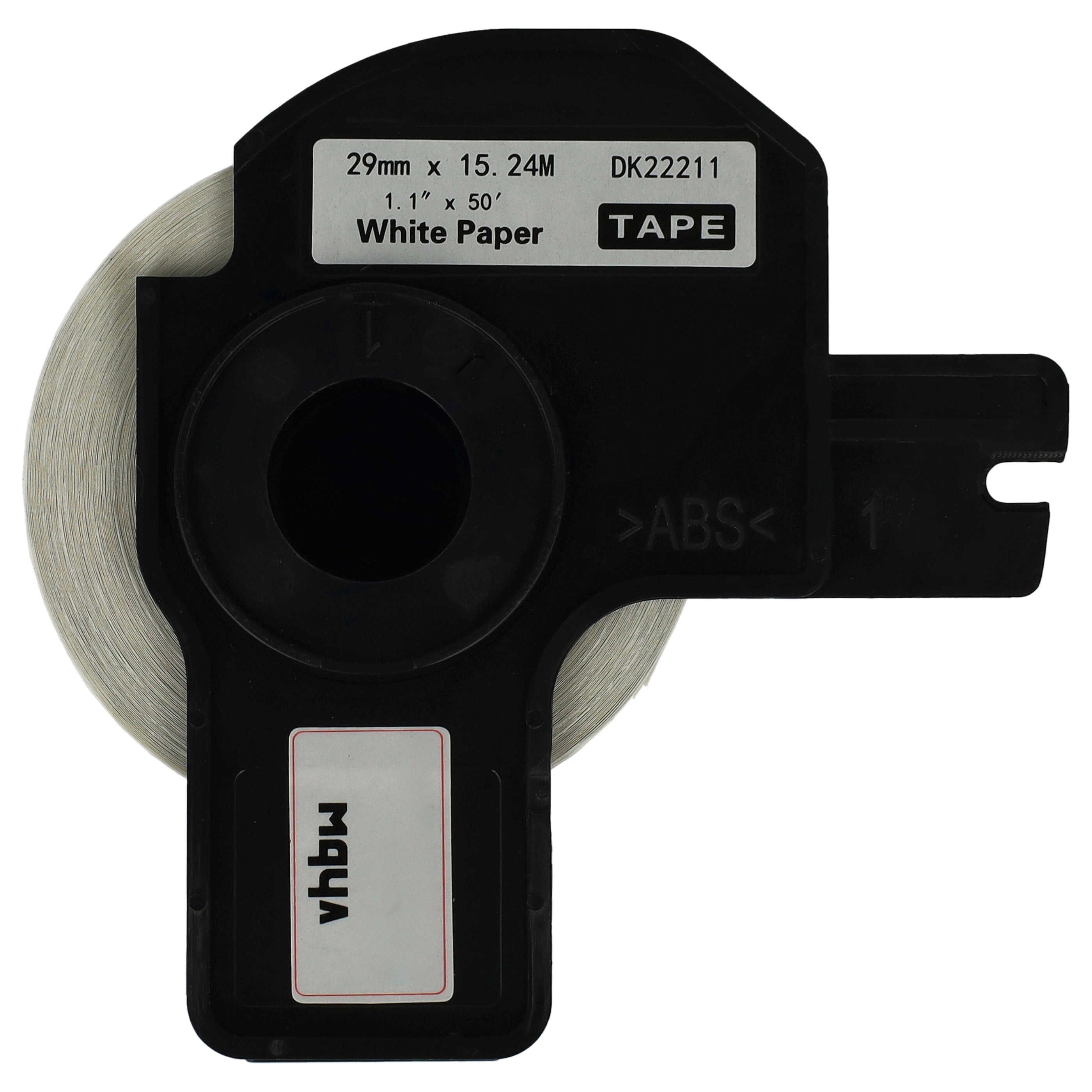 3x Label Roll replaces Brother DK-22211 Labeller - 29 mm x 15.24 m + Holder