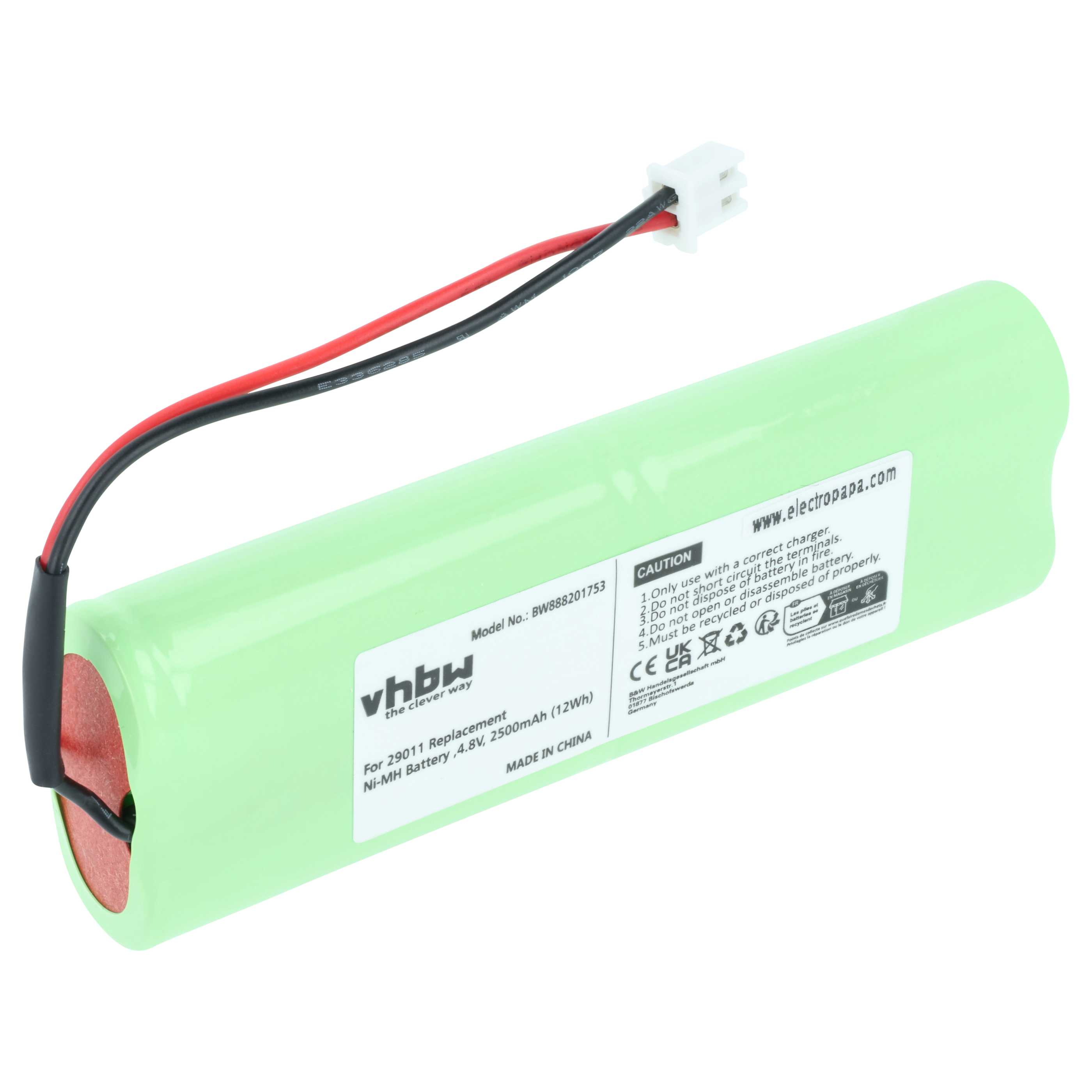 Torch - Battery replaces HAZET 29011 - 2500 mAh 4.8 V NiMH
