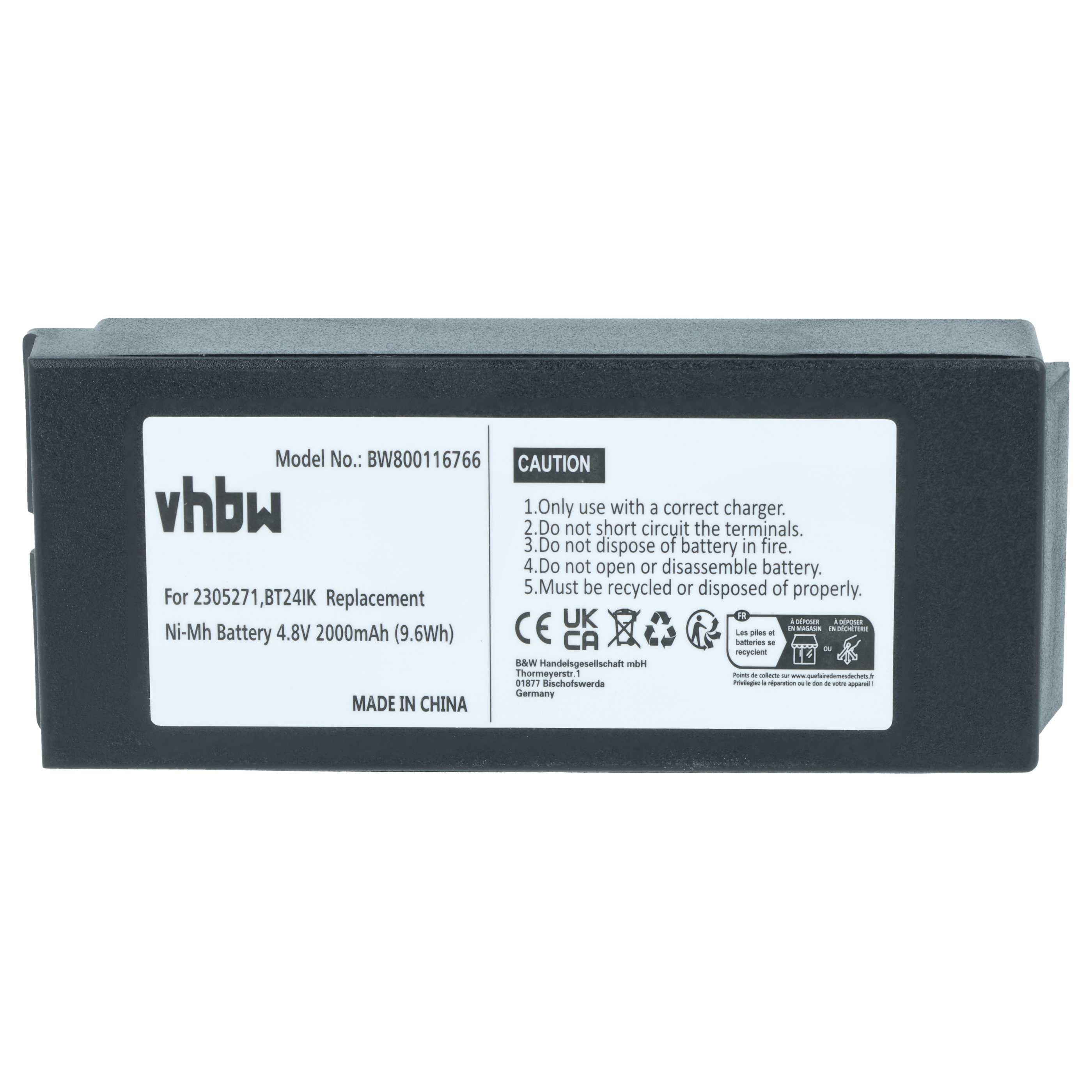 Batería reemplaza Danfoss 2305271, BT24IK sistema control - 2000mAh 4,8V NiMH
