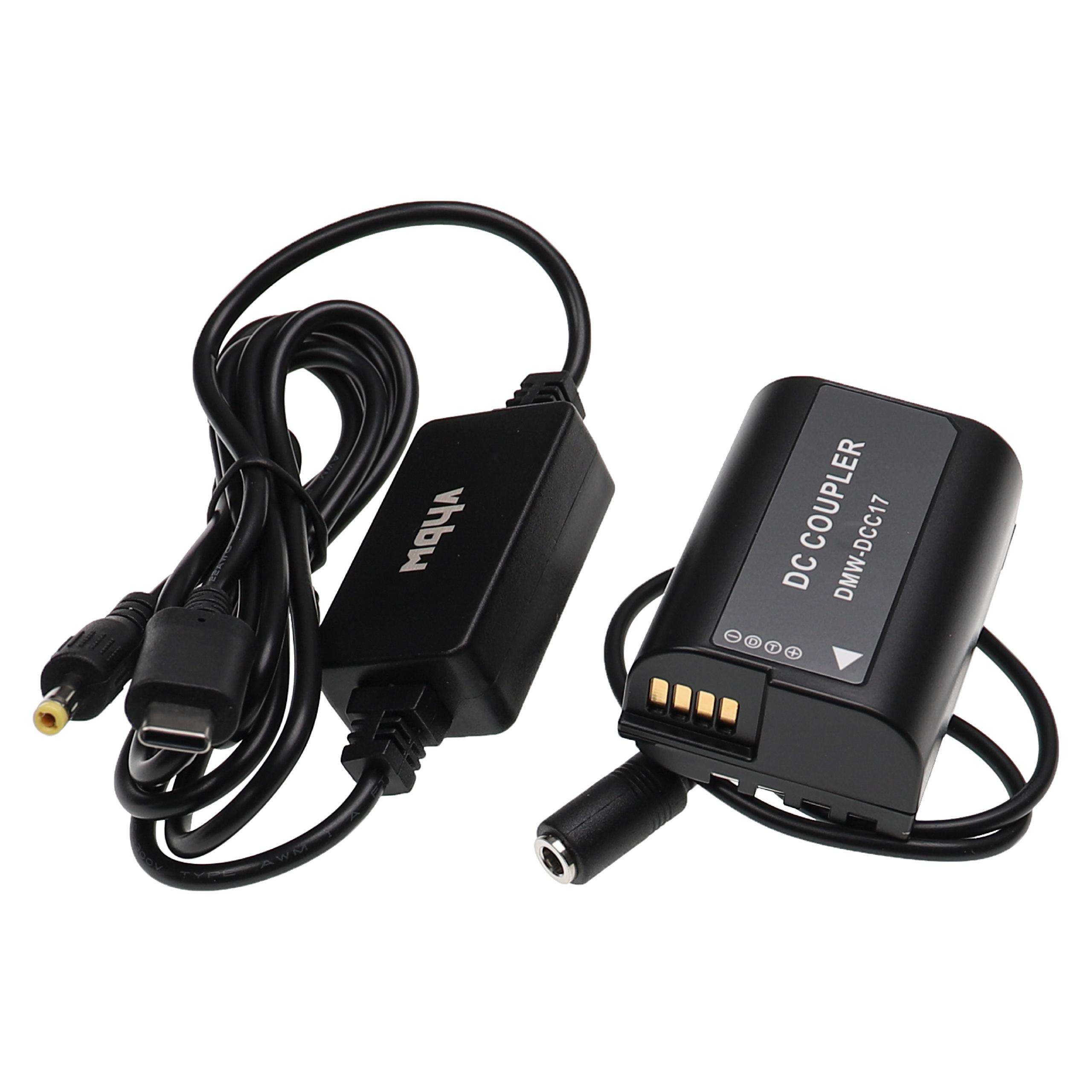 USB Netzteil als Ersatz für Panasonic DMW-AC8 für Kamera + DC Kuppler ersetzt Panasonic DMW-DCC17