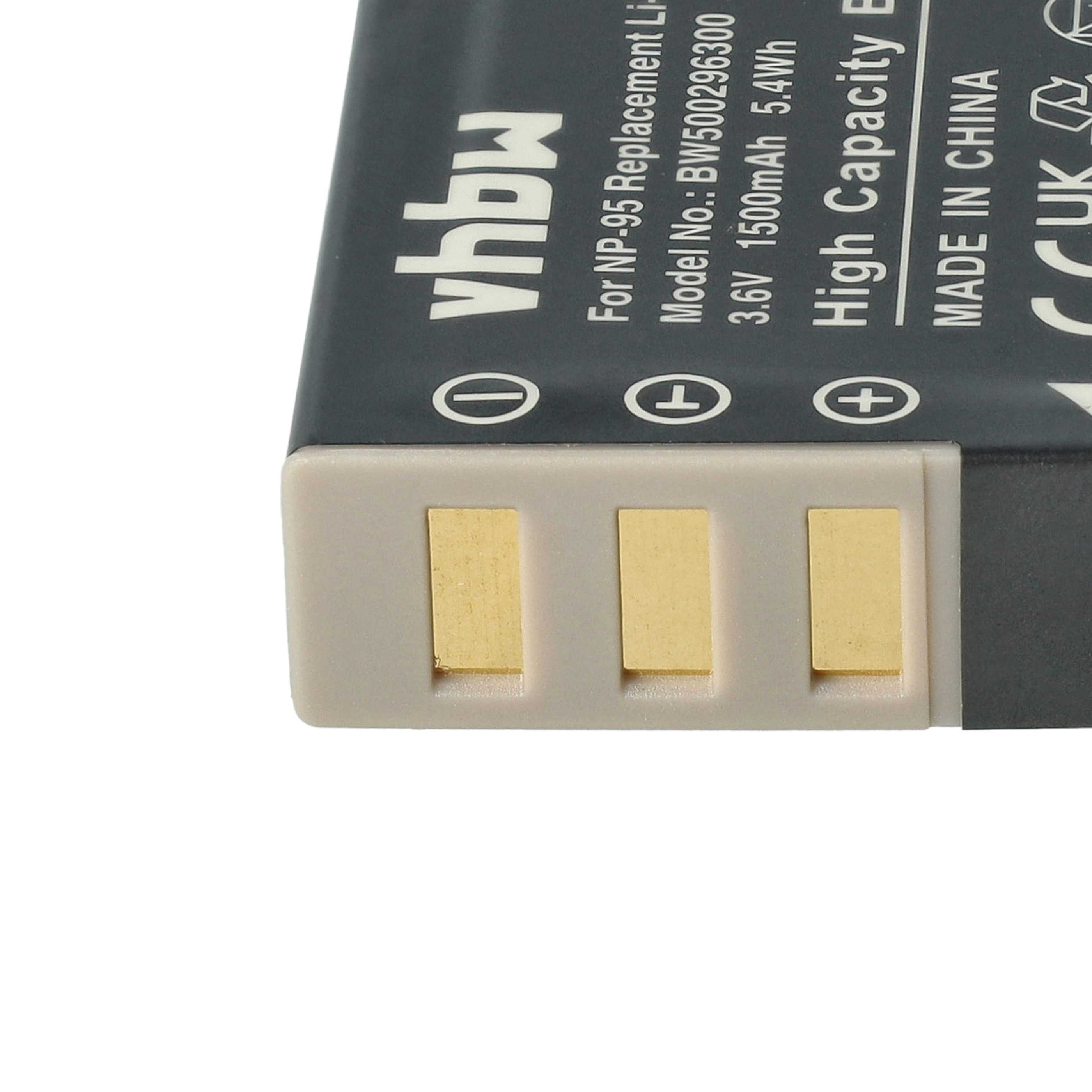 3x Battery replaces Fujifilm NP-95 - 1500mAh, 3.6V, Li-Ion