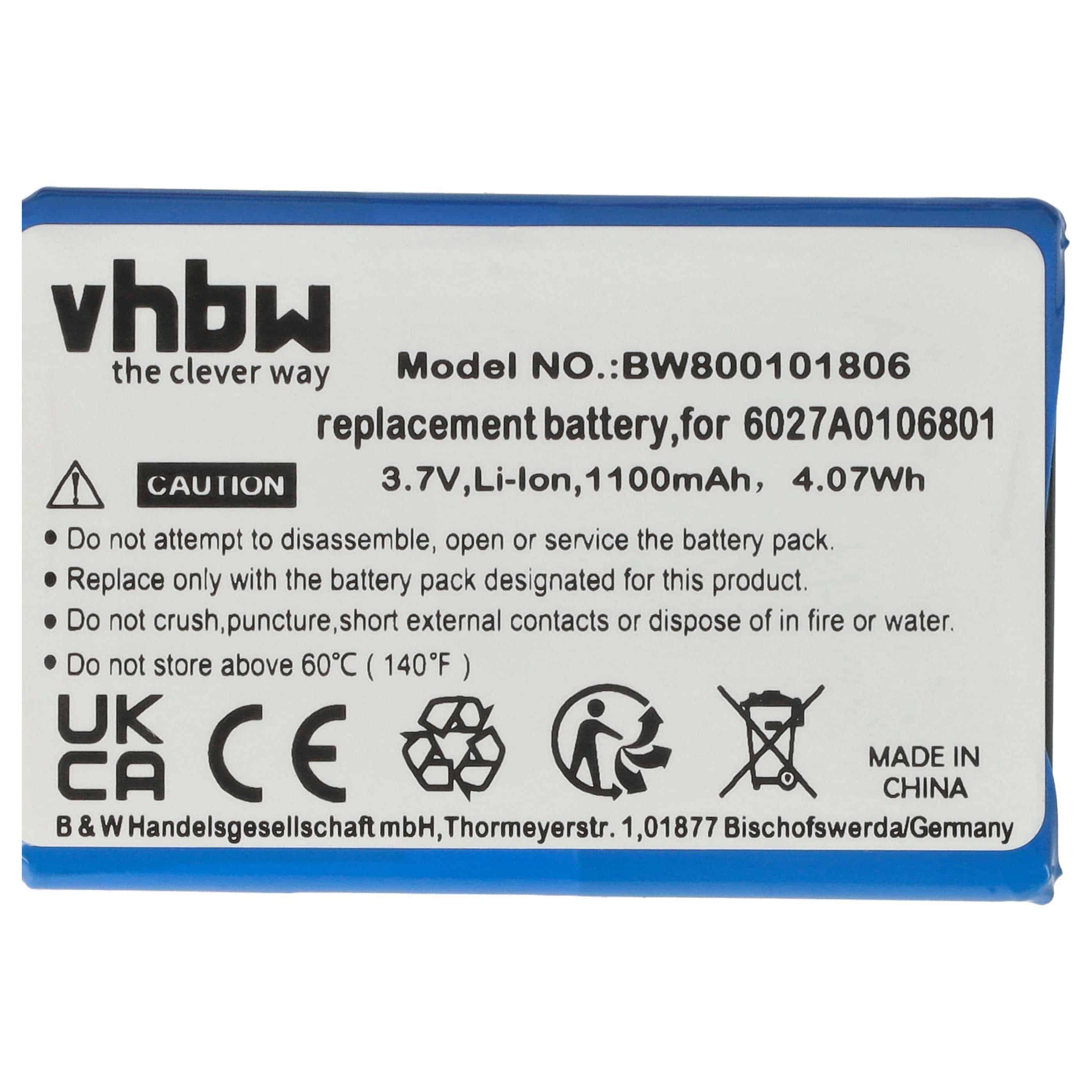 Akumulator do nawigacji GPS zamiennik TomTom 6027A0106801 - 1100 mAh 3,7 V Li-Ion