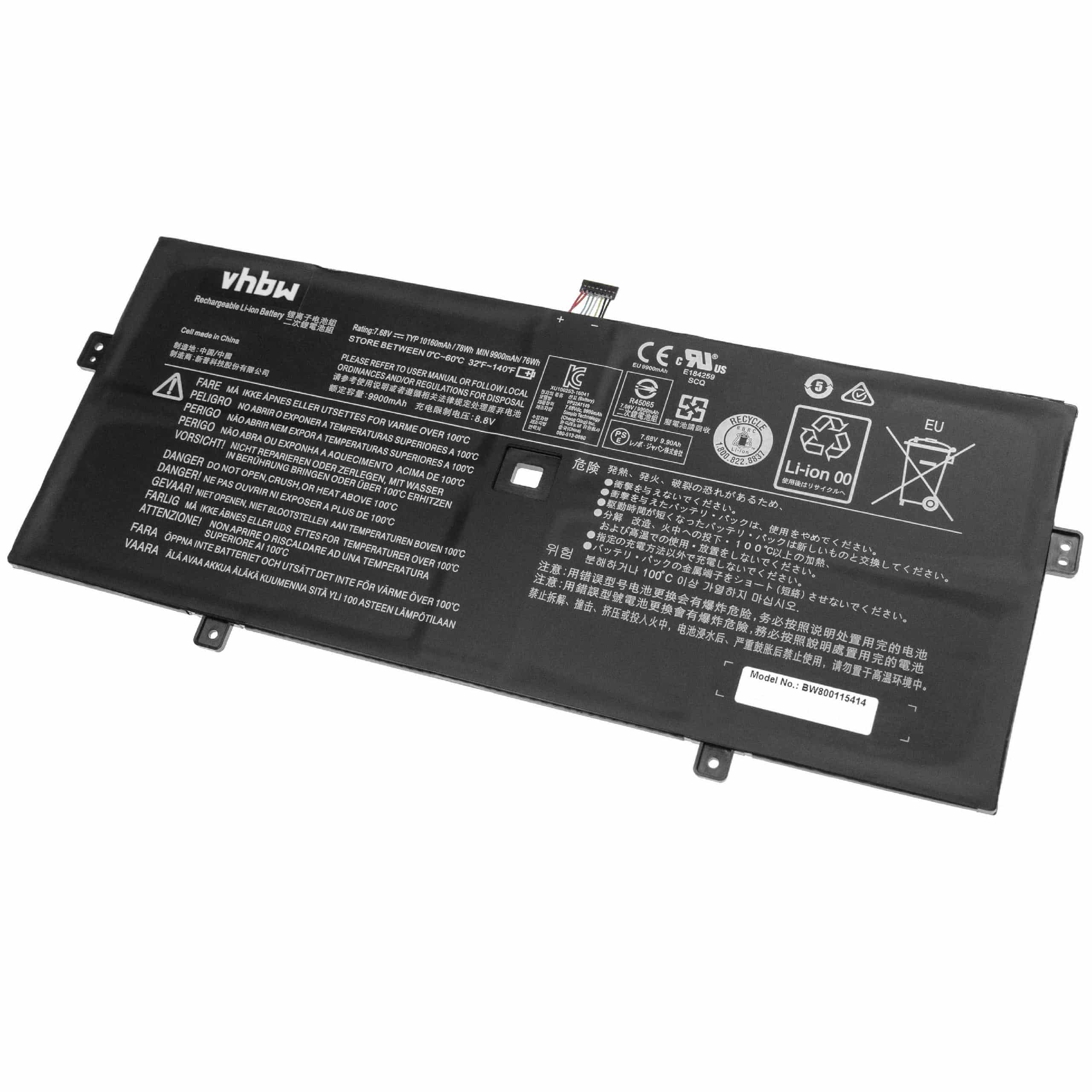 Notebook Battery Replacement for Lenovo 8S5B10L22508, L15M4P23 - 9800mAh 7.68V Li-polymer, black