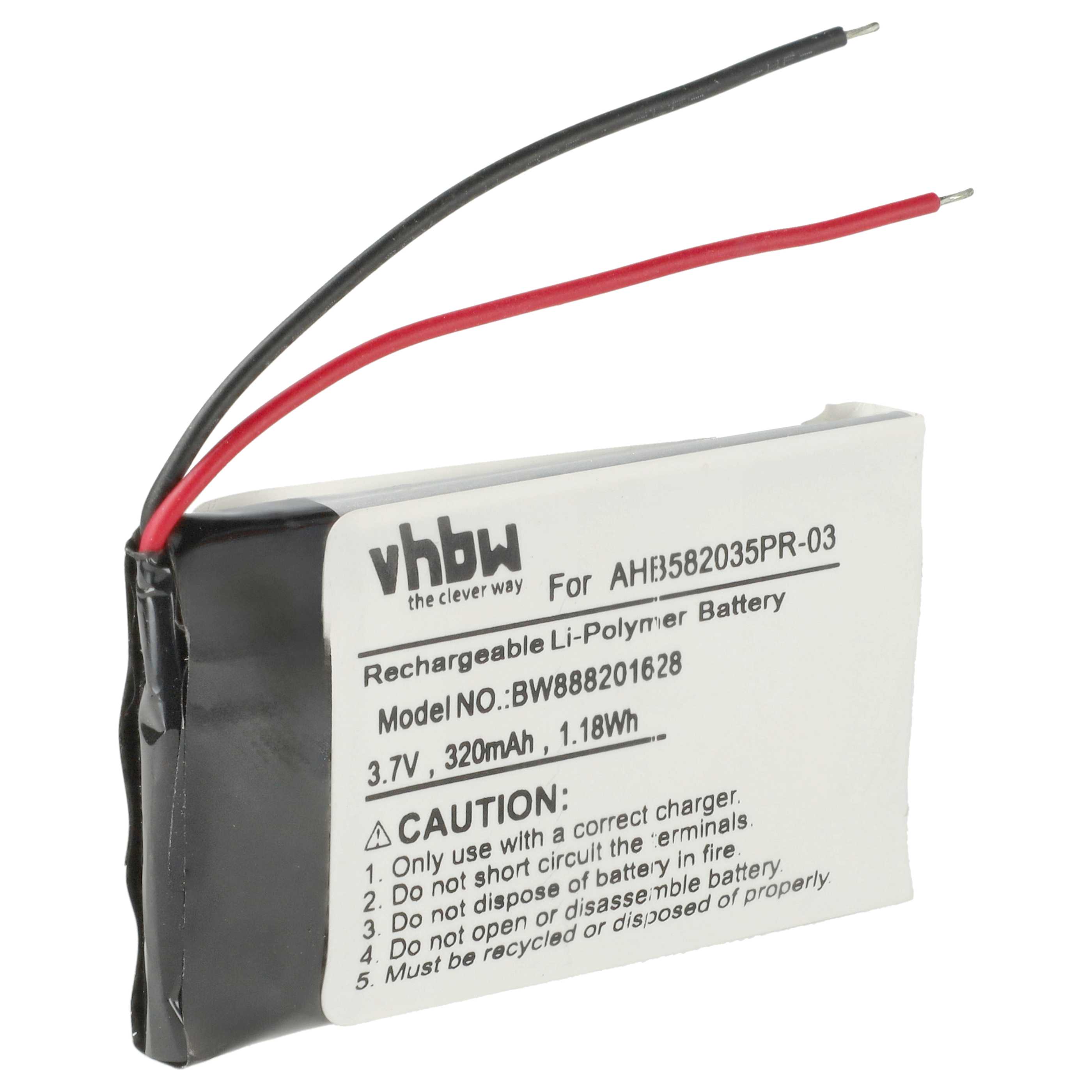 Freisprecheinrichtung-Akku als Ersatz für Jabra AHB582035PR-03 für Jabra - 320mAh 3,7V Li-Polymer