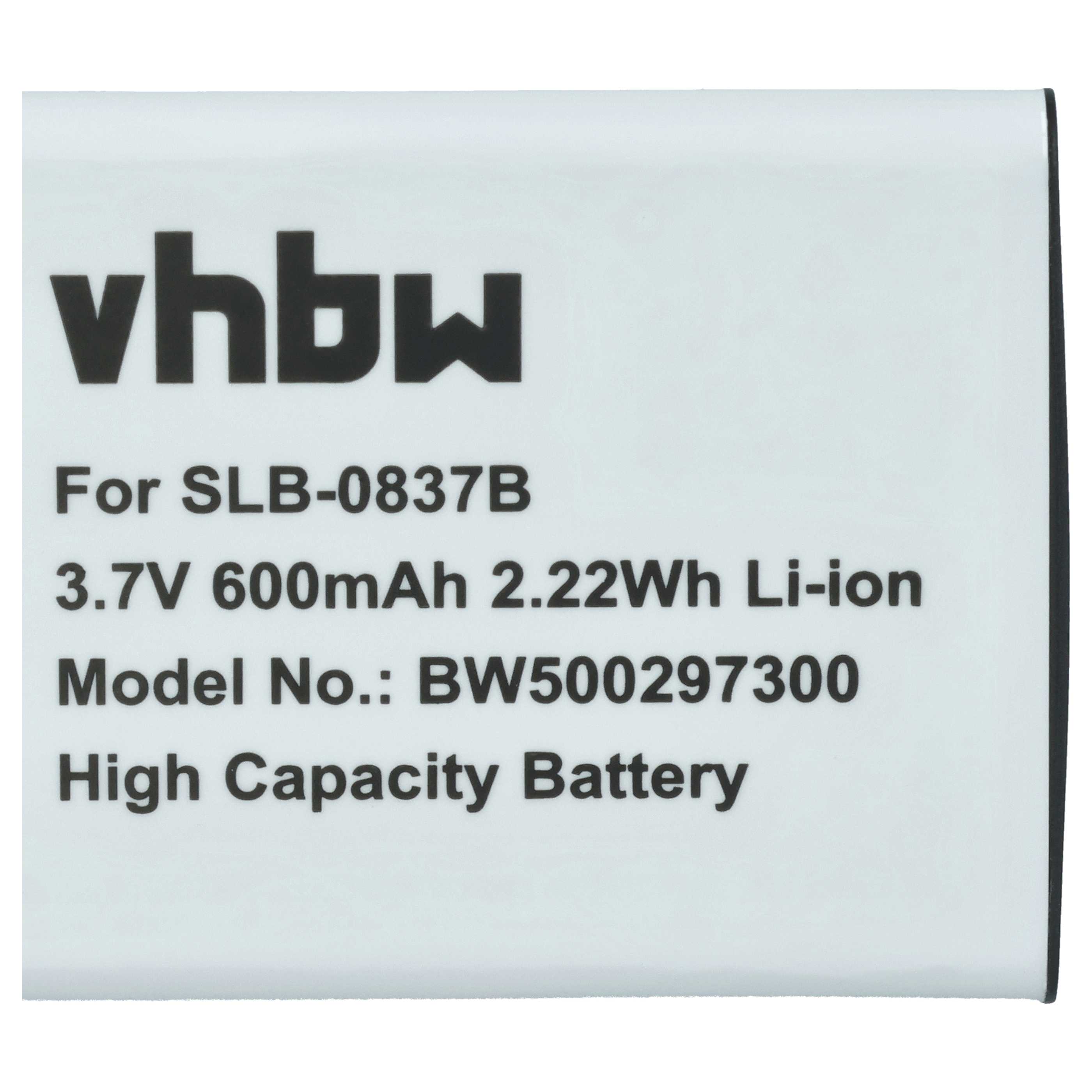 3x Battery replaces Samsung SLB-0837b - 500mAh, 3.7V, Li-Ion