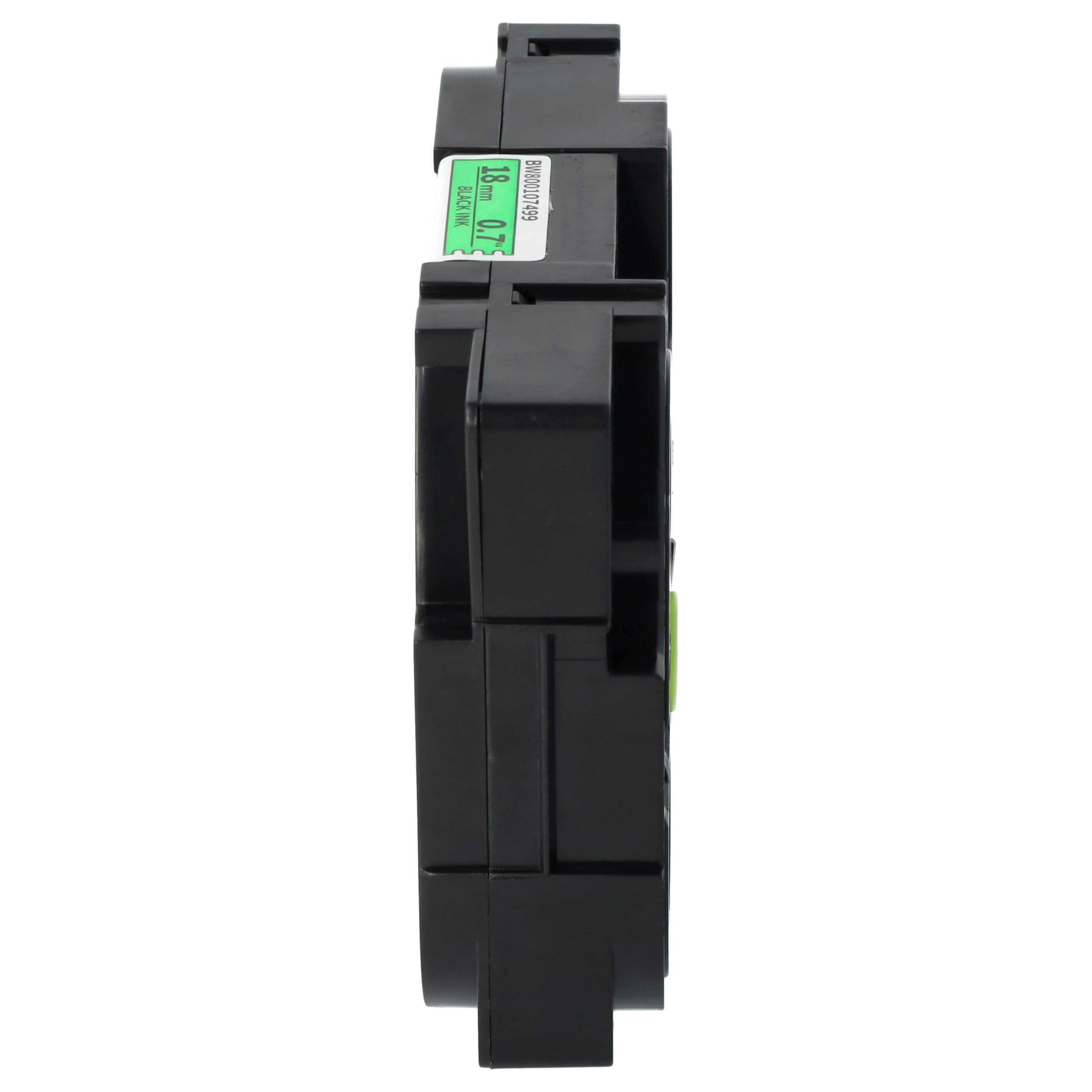 Cassette à ruban remplace Brother TZE-241, TZ-241 - 18mm lettrage Noir ruban Vert fluo