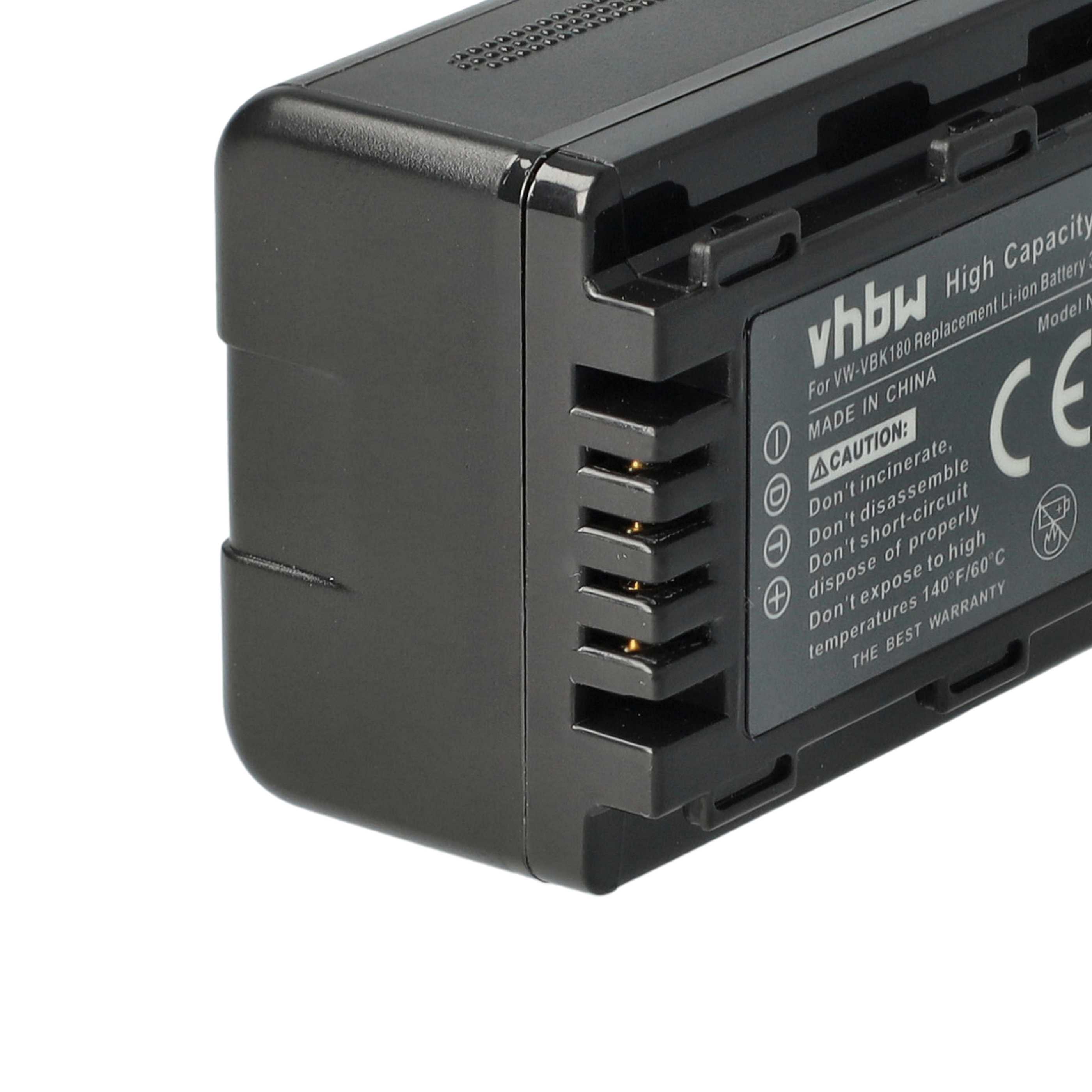 Videocamera 3x Battery replaces Panasonic VW-VBK180, VW-VBK360, VW-VBK180-K - 1600 mAh 3.6 V Li-Ion