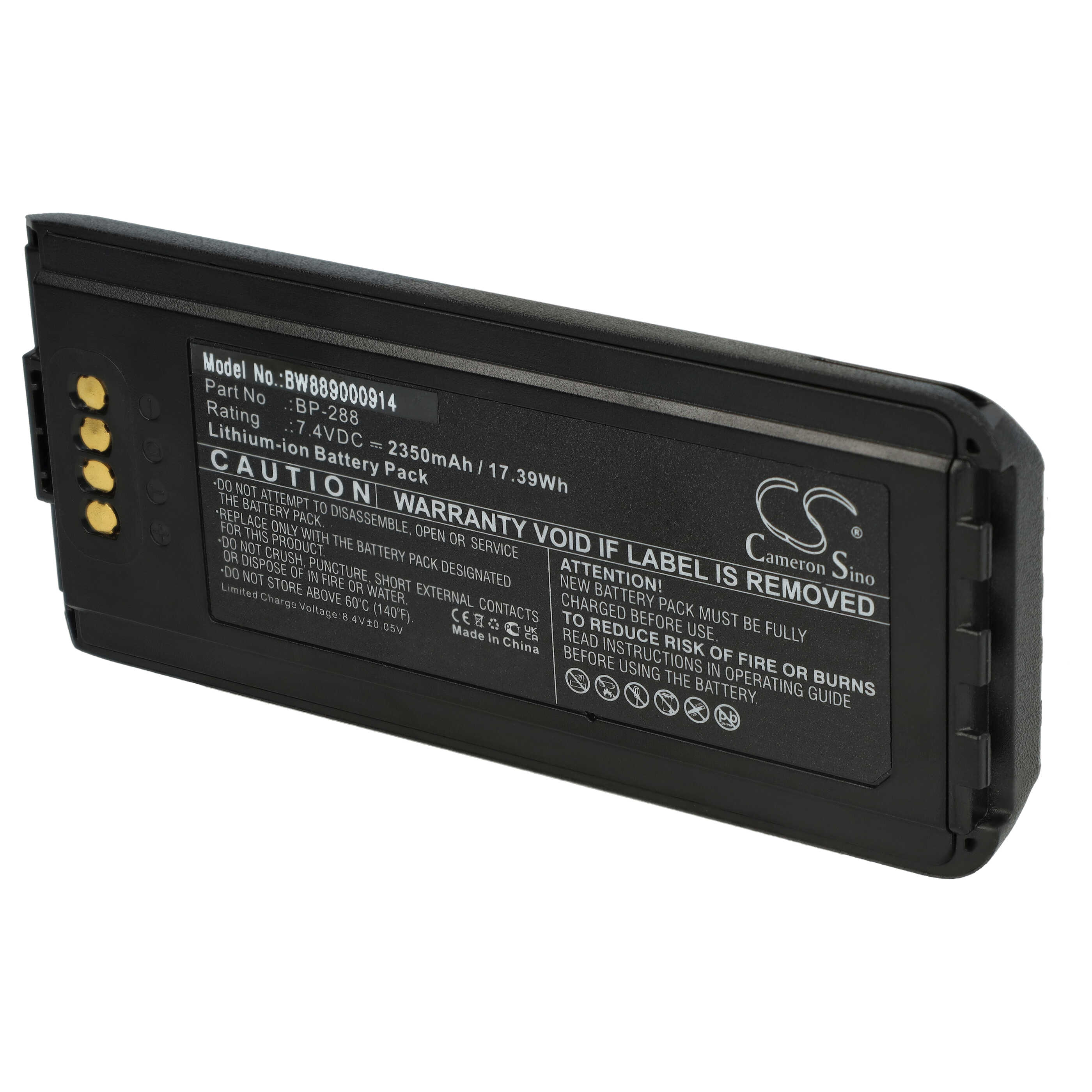 Radio Battery replaces Icom BP-288 - 2350 mAh 7.4 V Li-Ion