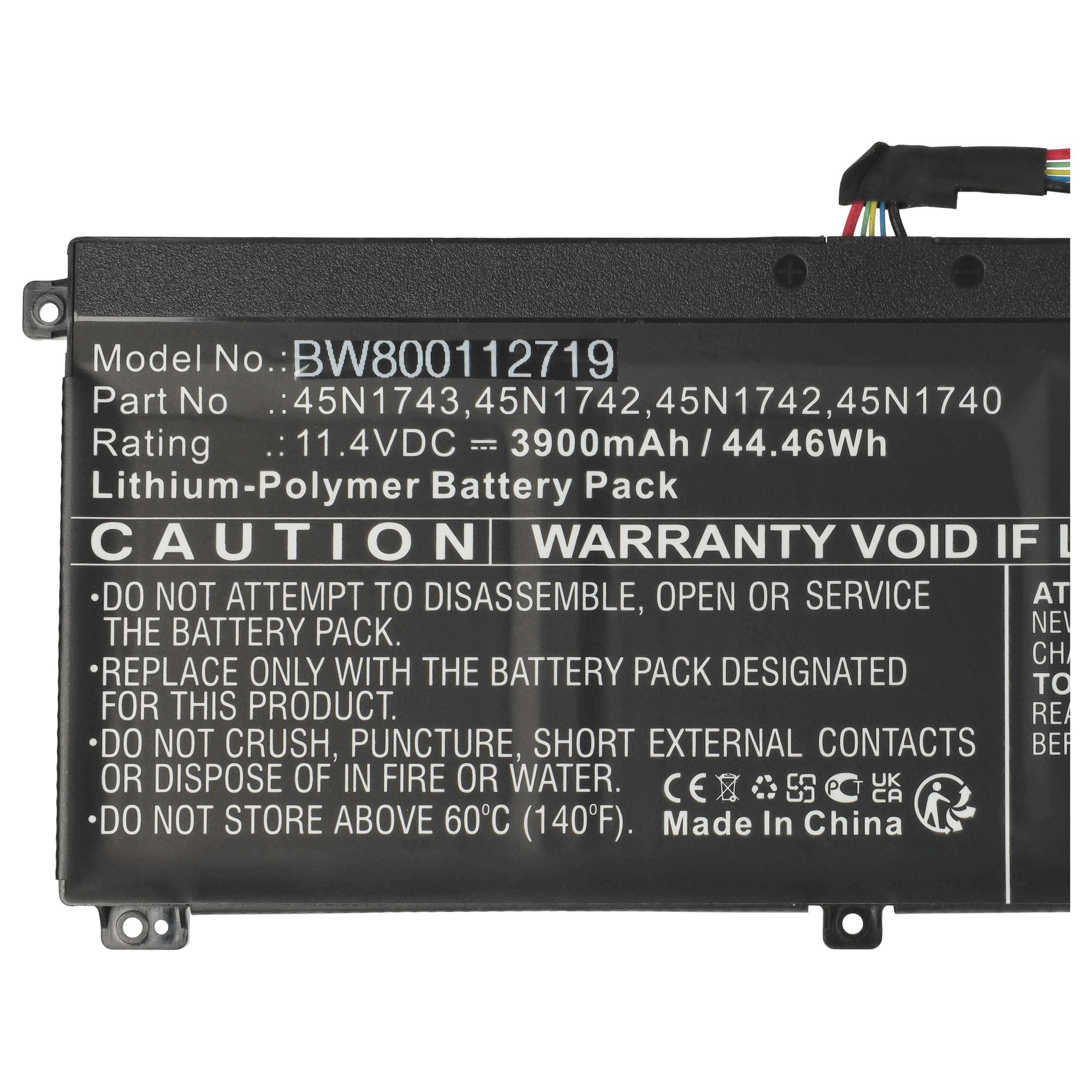 Akumulator do laptopa zamiennik Lenovo 45N1742, 45N1743, 45N1740, 45N1741 - 3900 mAh 11,4 V LiPo, czarny