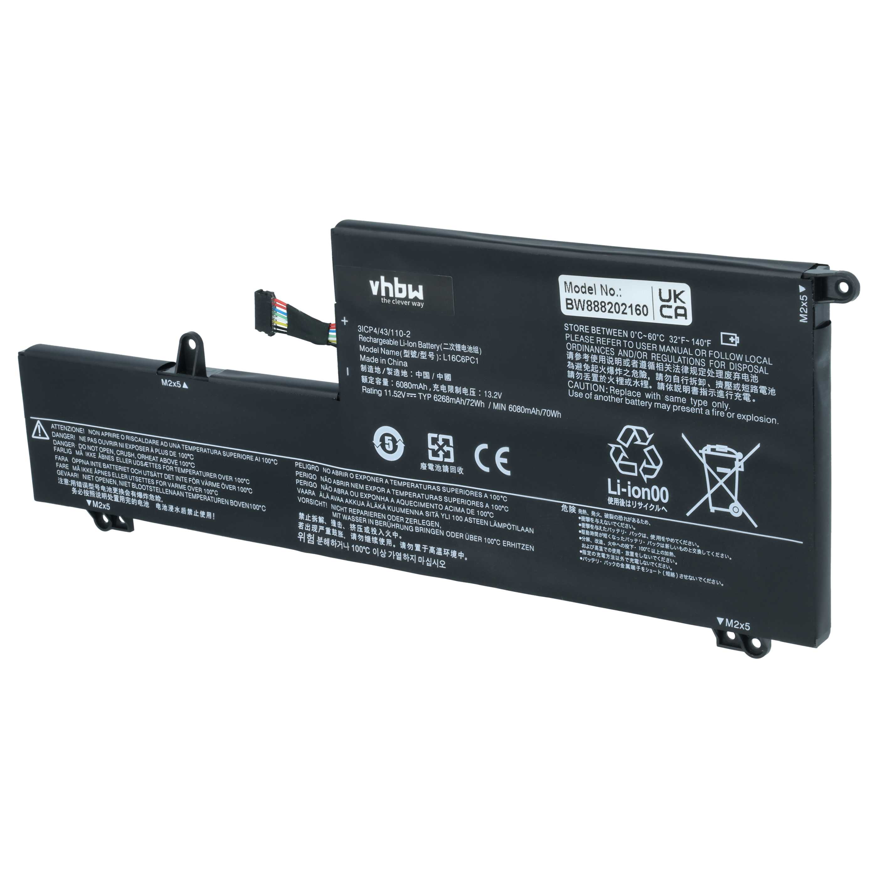 Akumulator do laptopa zamiennik Lenovo 5B10M53745, 5B10M53743, 5B10M53744, L16C6PC1 - 6150 mAh 11,56 V LiPo