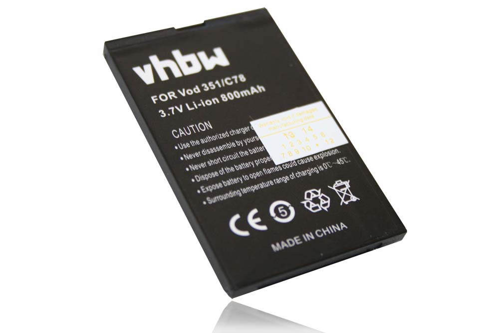 Batteria sostituisce Li3708T42P3h553447, Li3707T42P3h553447 per cellulare Vodafone - 800mAh 3,7V Li-Ion