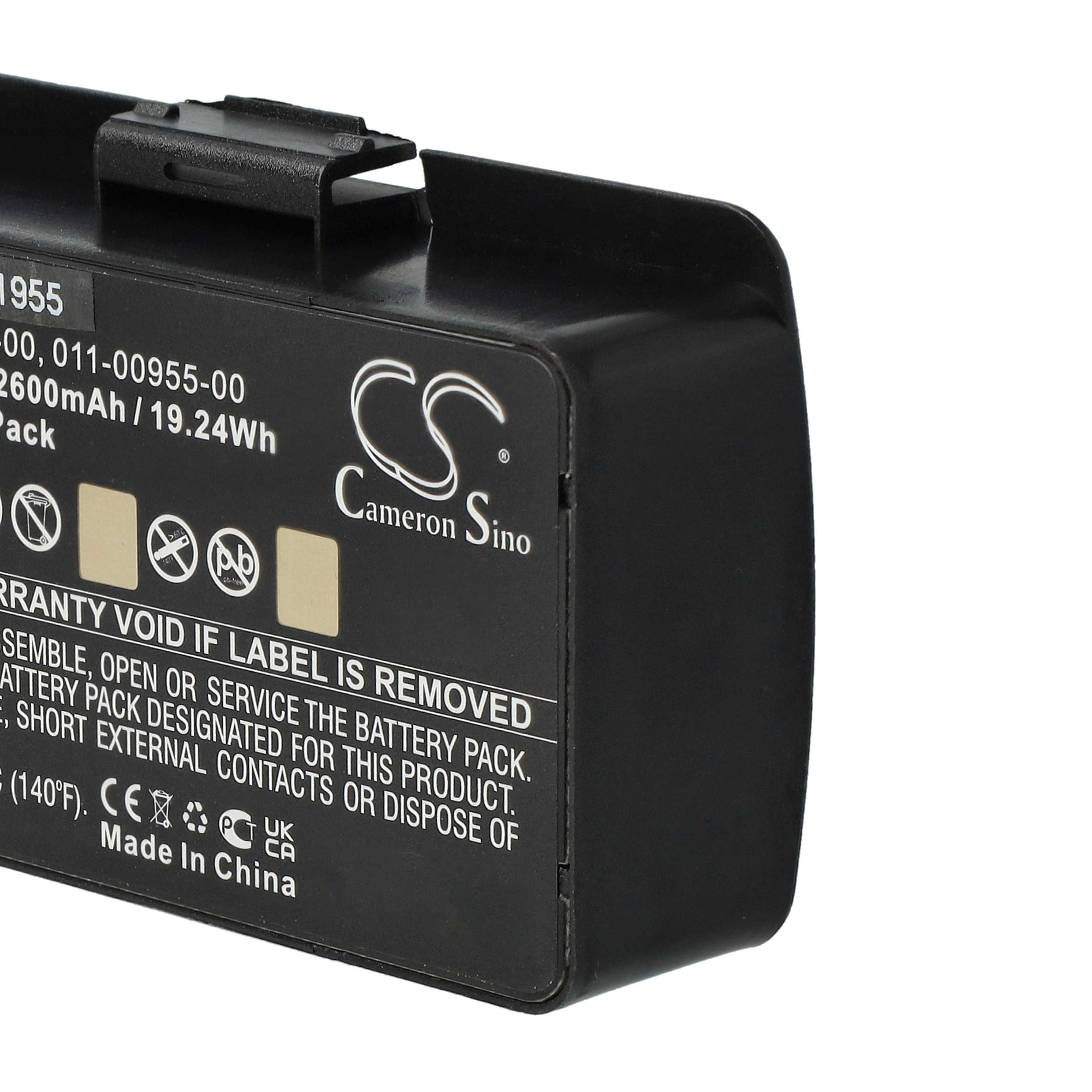 Batterie remplace Garmin 010-10517-00, 010-10517-01, 01070800001 pour navigation GPS - 2600mAh 8,4V Li-ion