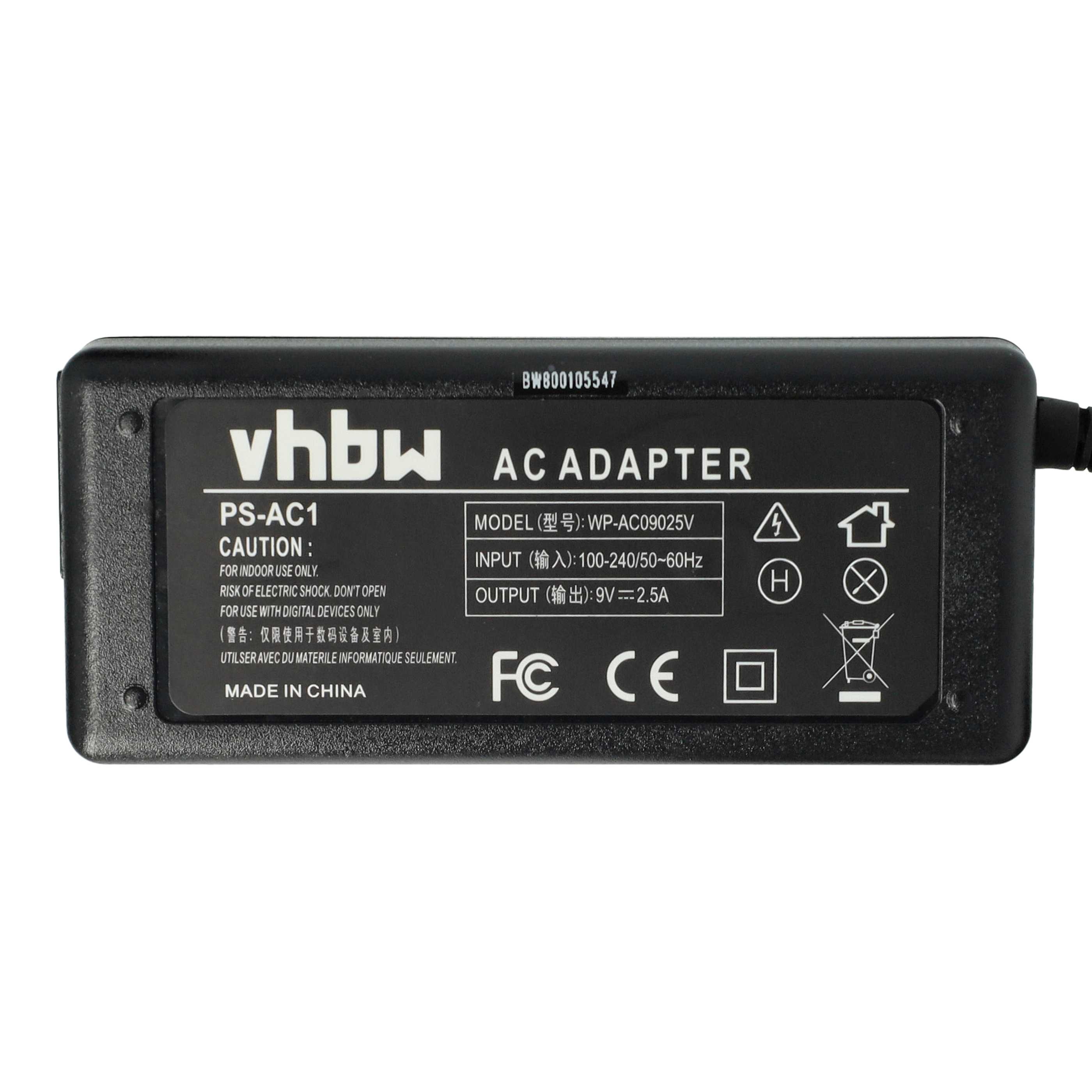 Power Supply replaces AC-1 for Camera - 2 m, 9 V 2.5 A
