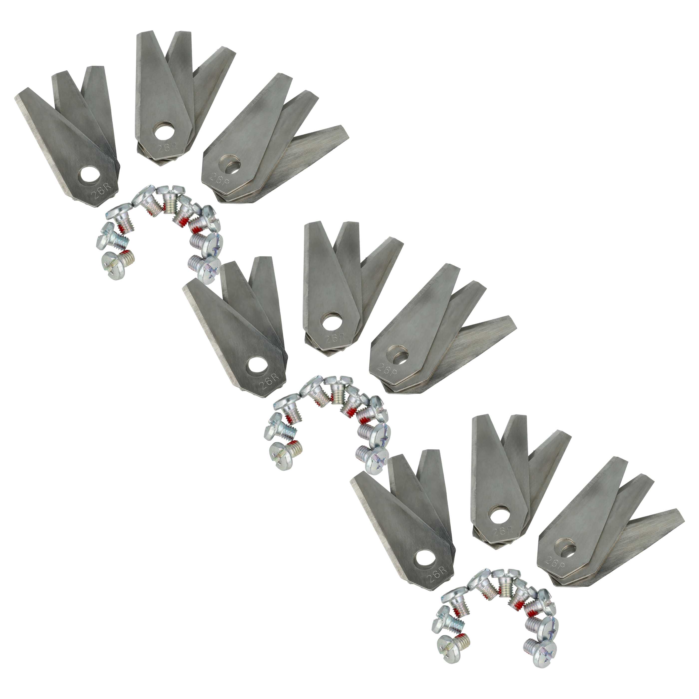 27x Lames remplace Bosch F 016 104 255, F 016 800 321 pour tondeuse – Couteaux acier, Silber
