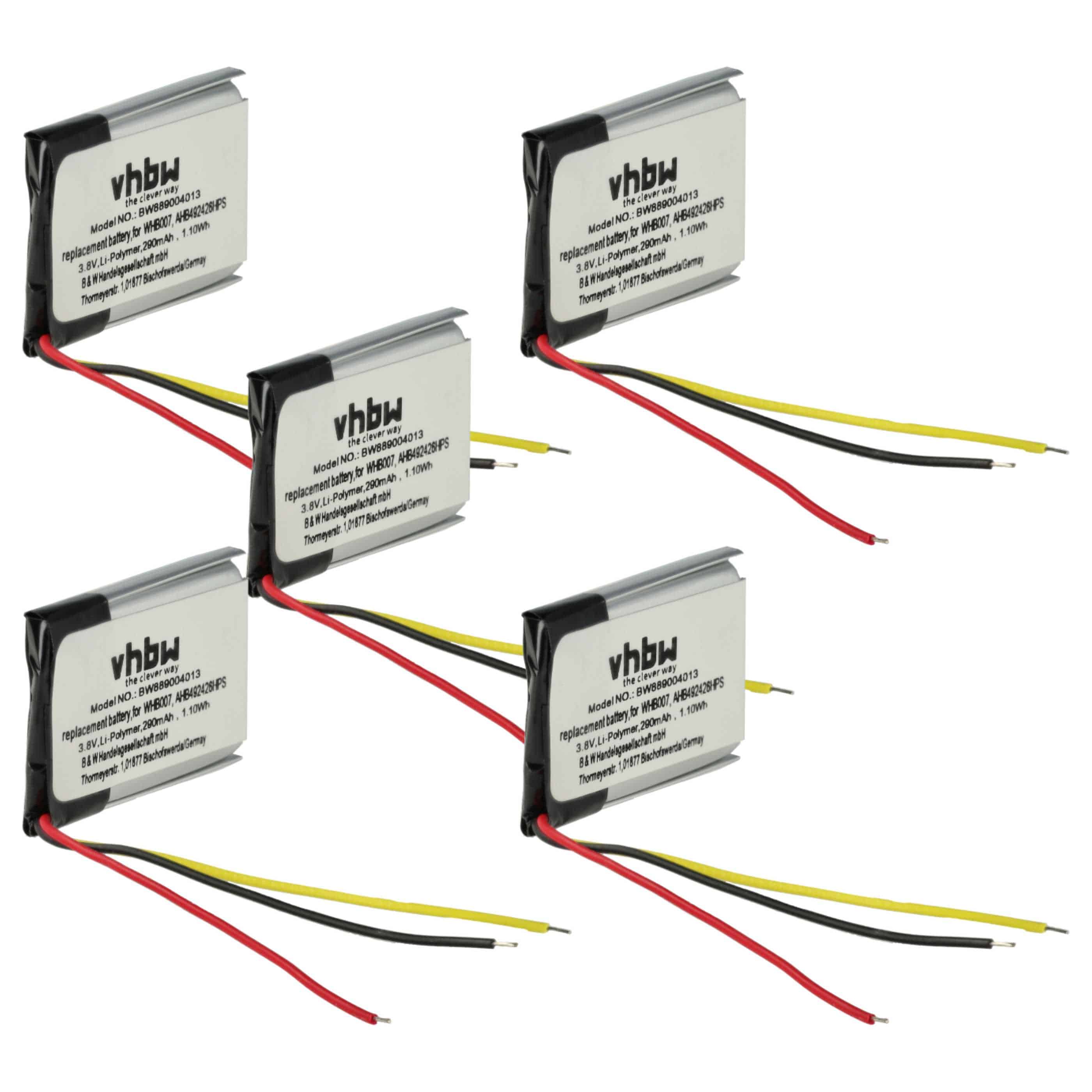 5x Akumulator do słuchawek bezprzewodowych Jabra - 290 mAh 3,8 V Li-Ion