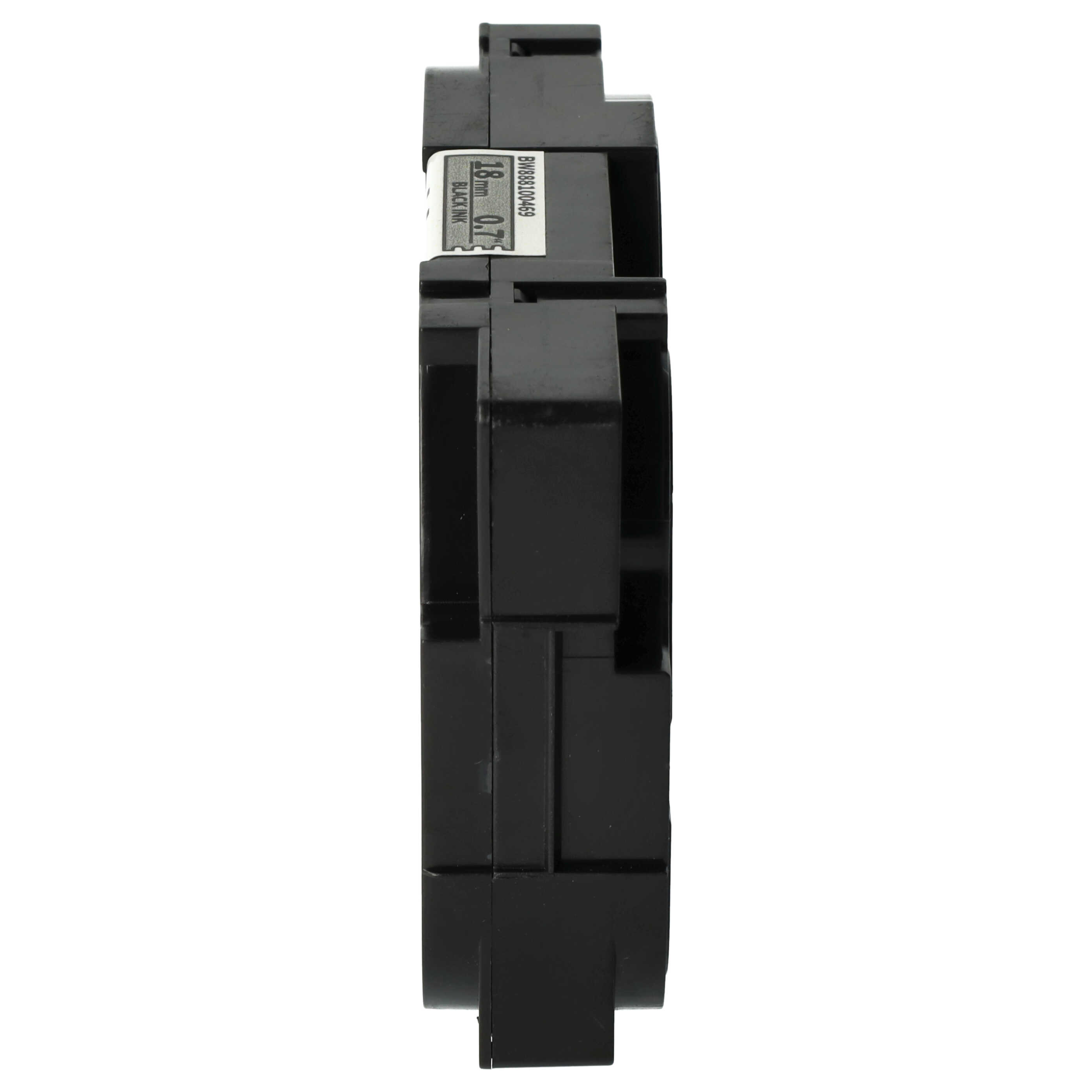 Cassette à ruban remplace Brother TZE-SM941 - 18mm lettrage Noir ruban Argent mat, extra fort