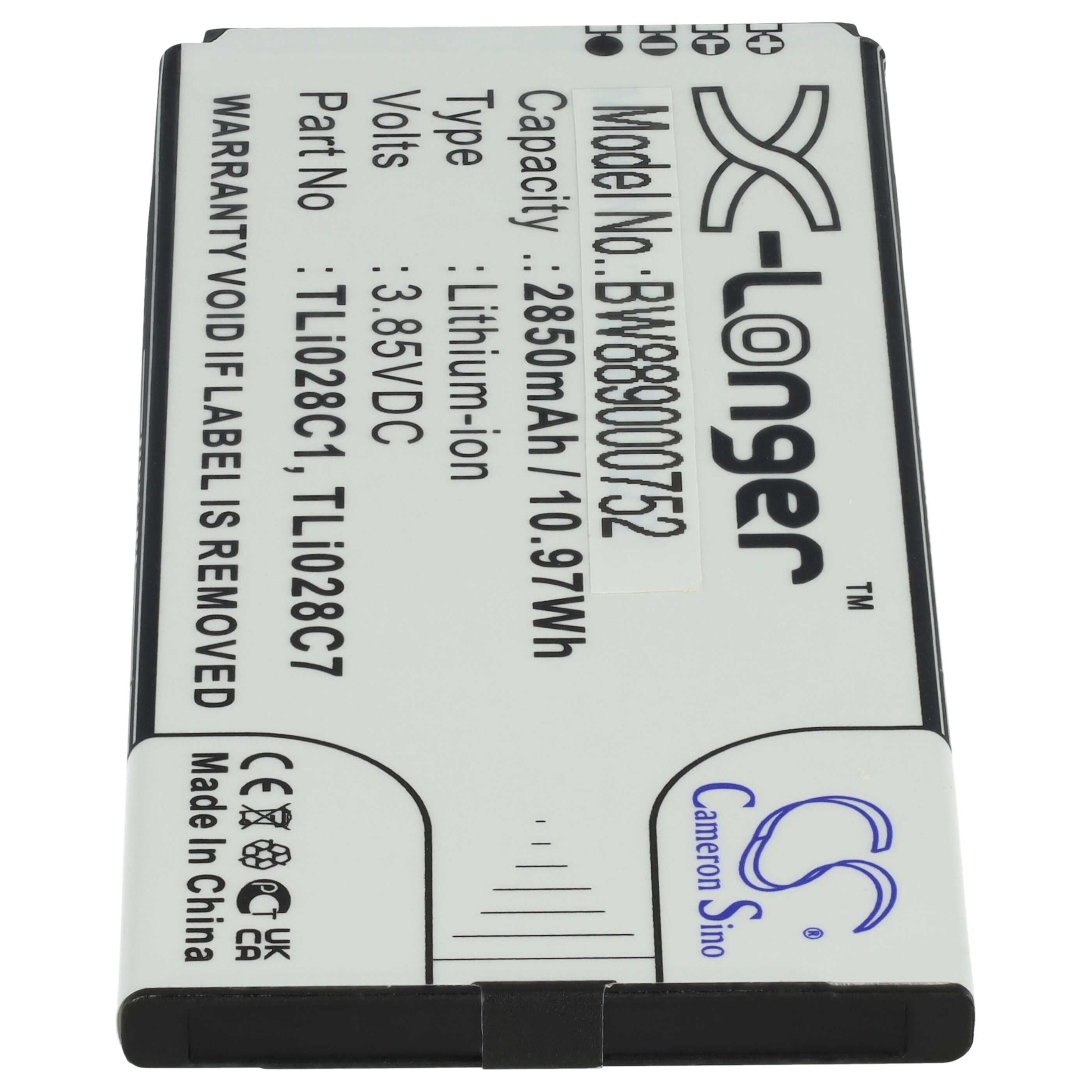 Mobile Phone Battery Replacement for Alcatel TLi028C1, TLi028C7 - 2850mAh 3.85V Li-Ion