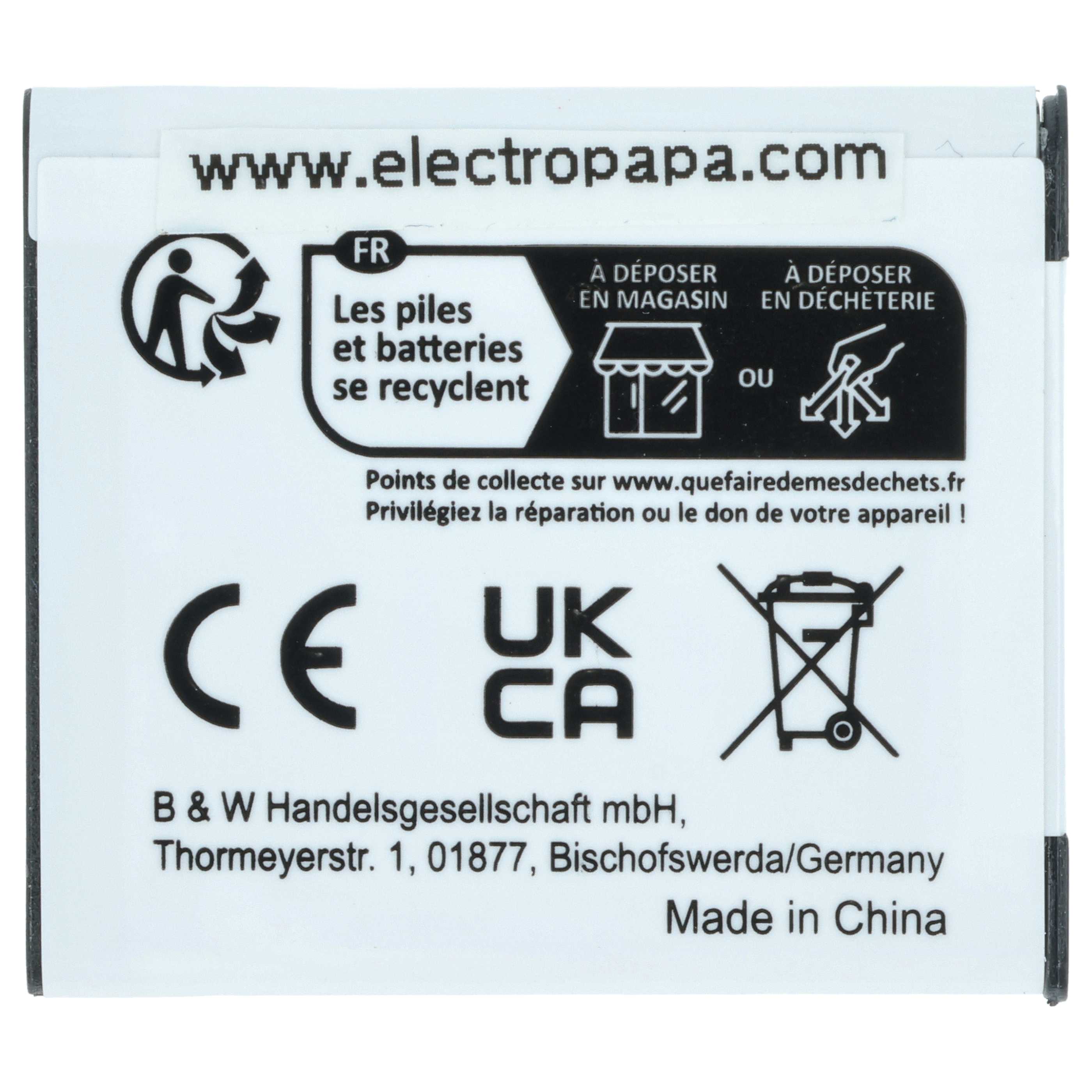 Batería reemplaza Casio NP-120 para cámara - 550 mAh 3,6 V Li-Ion