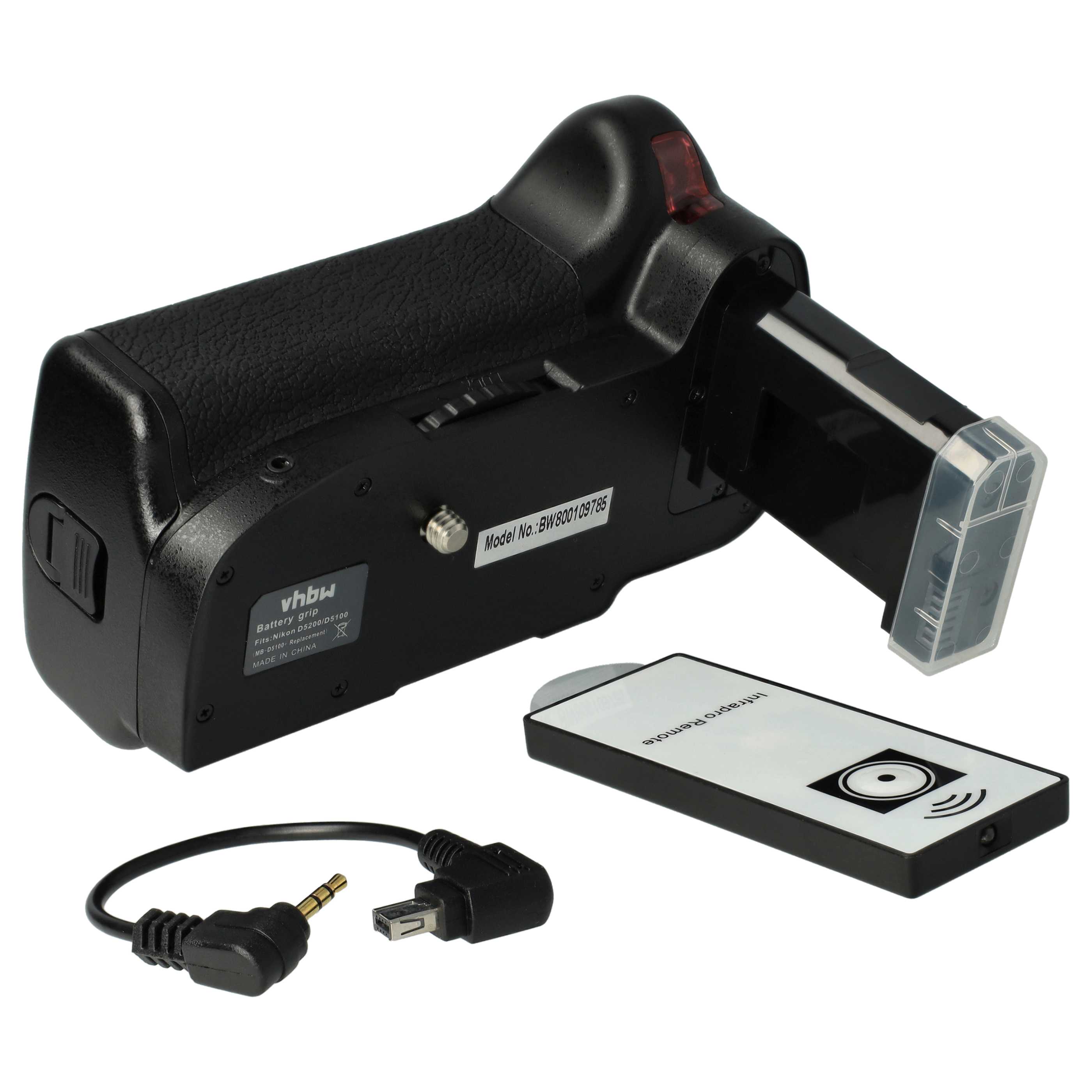 Impugnatura battery grip per camera Nikon D5100, D5200, D5300 - incl. ghiera, incl. pulsante scatto 