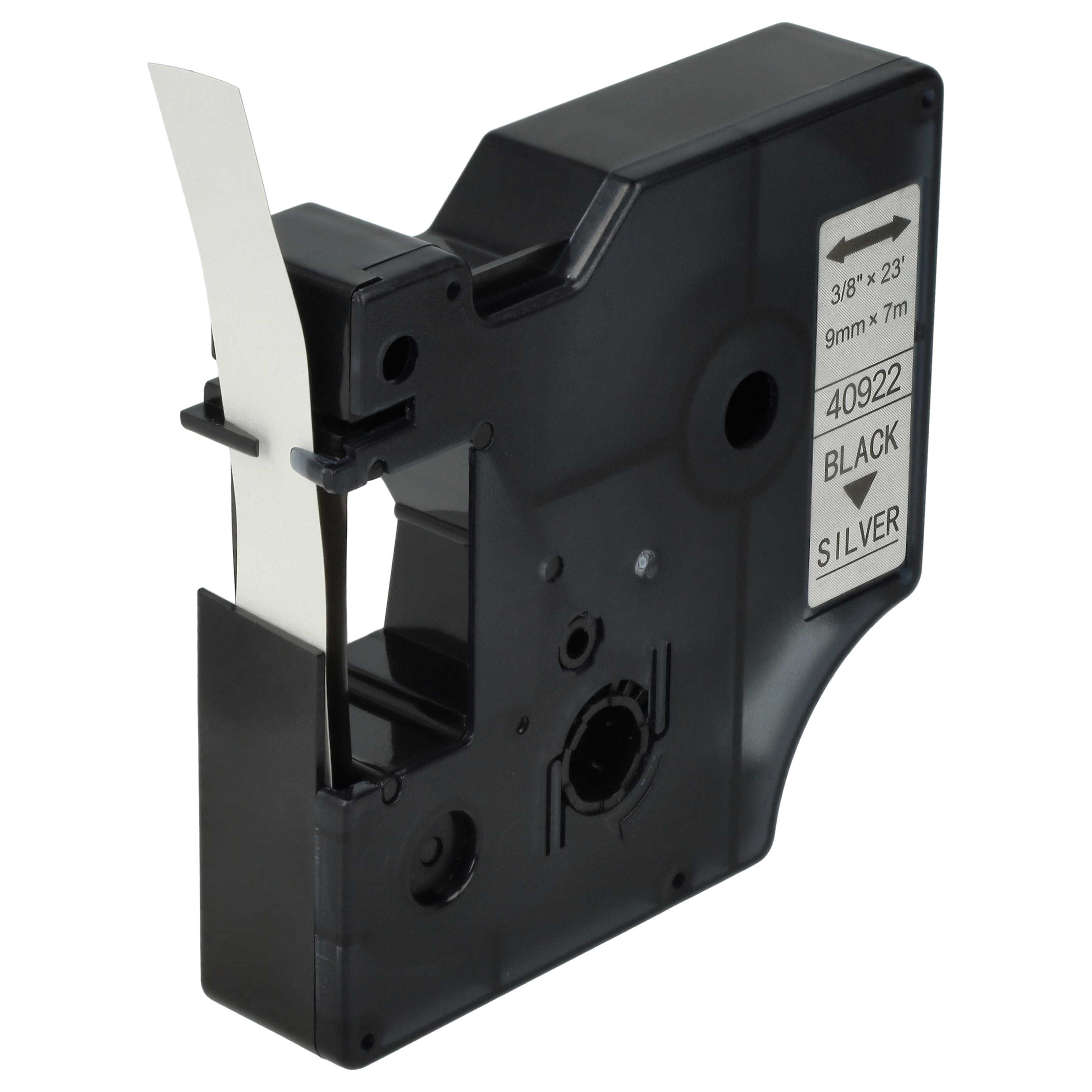 Schriftband für Dymo LabelPoint 150 Schwarz/Silber 9mm 7m