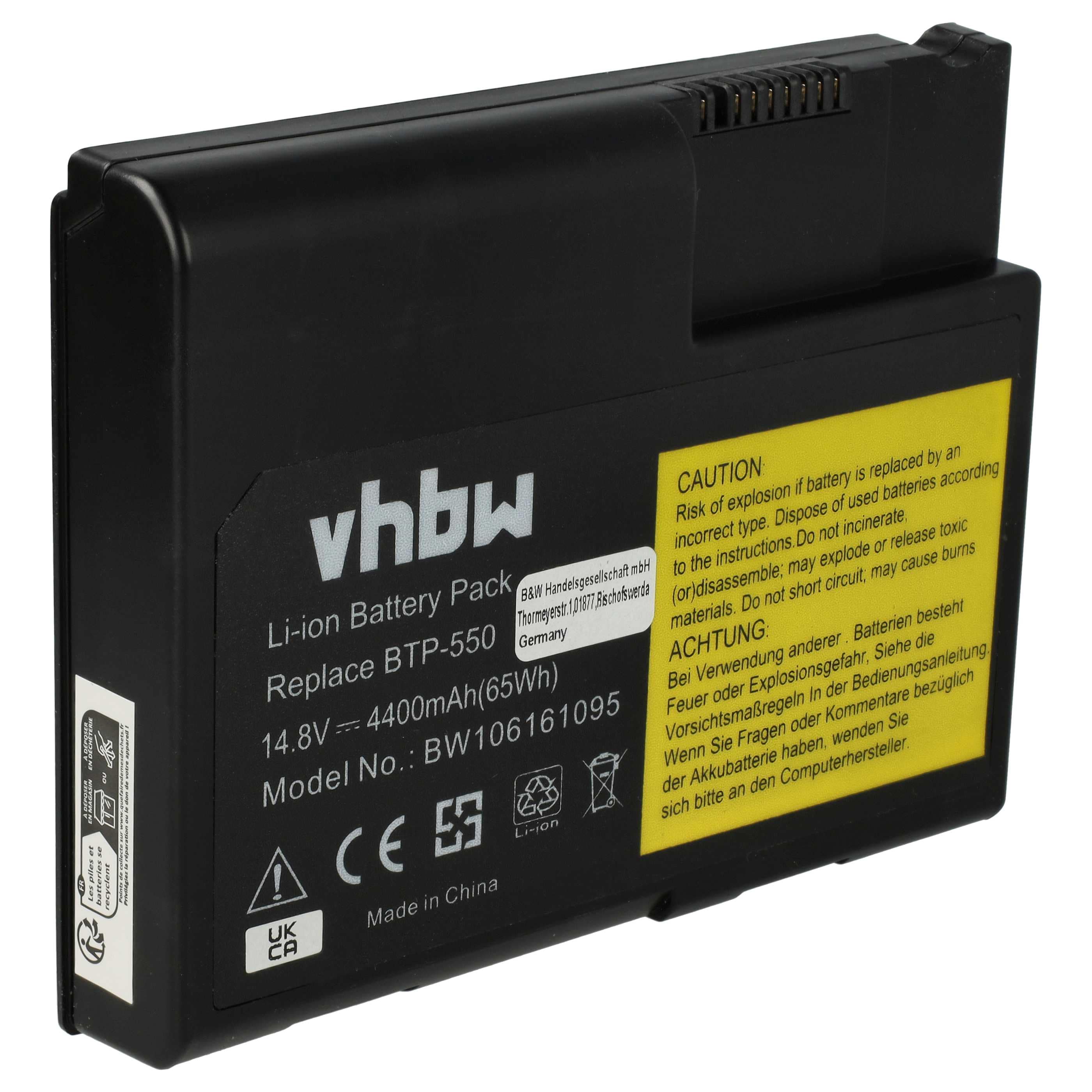 Akumulator do laptopa zamiennik BAT-30N, BAT30N3L, BT.A0101.001, BT.A0101.002 - 4400 mAh 14,8 V Li-Ion, czarny