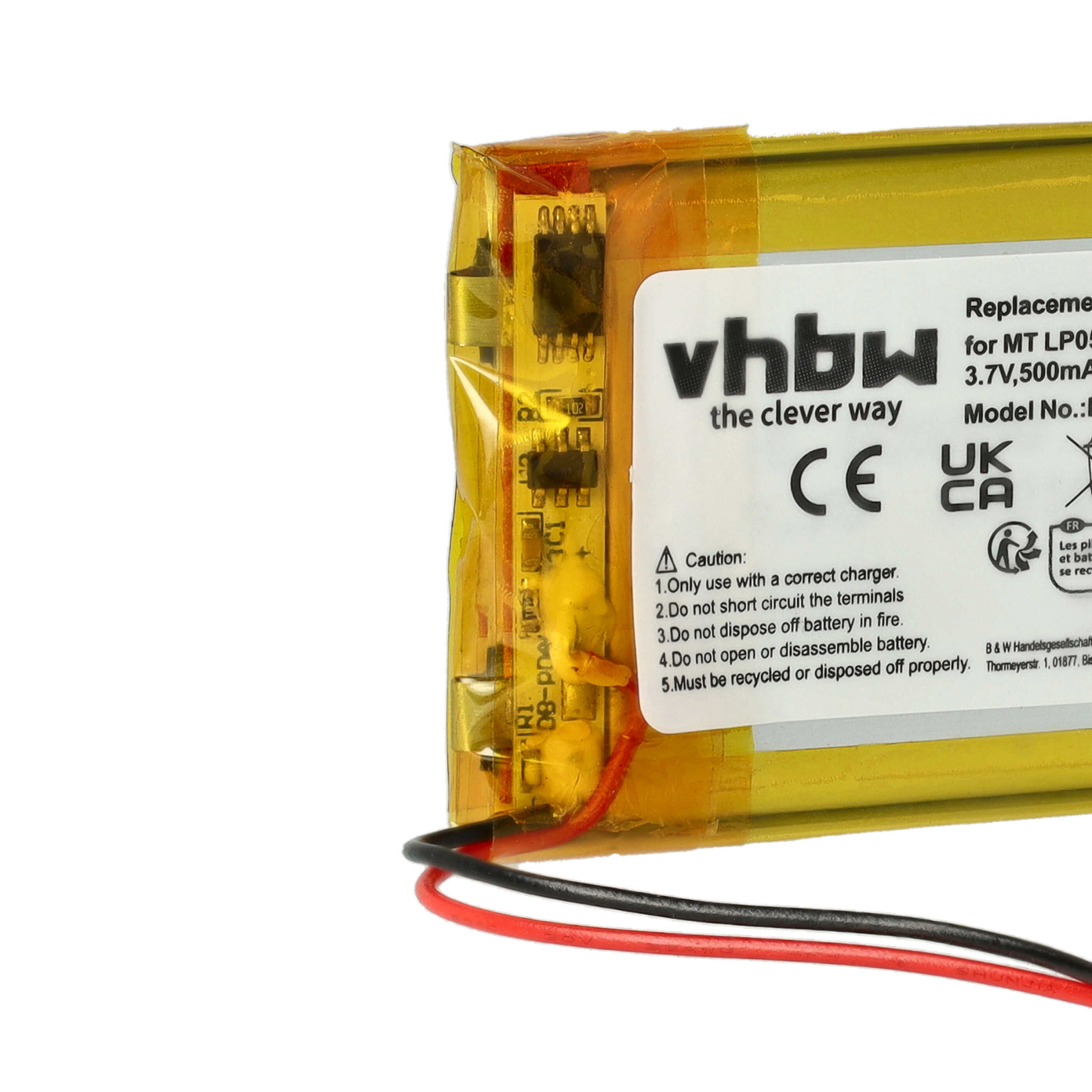 2x Batteries remplace iDect CP75, MT LP053040 pour téléphone iDect - 600mAh 3,7V Li-polymère