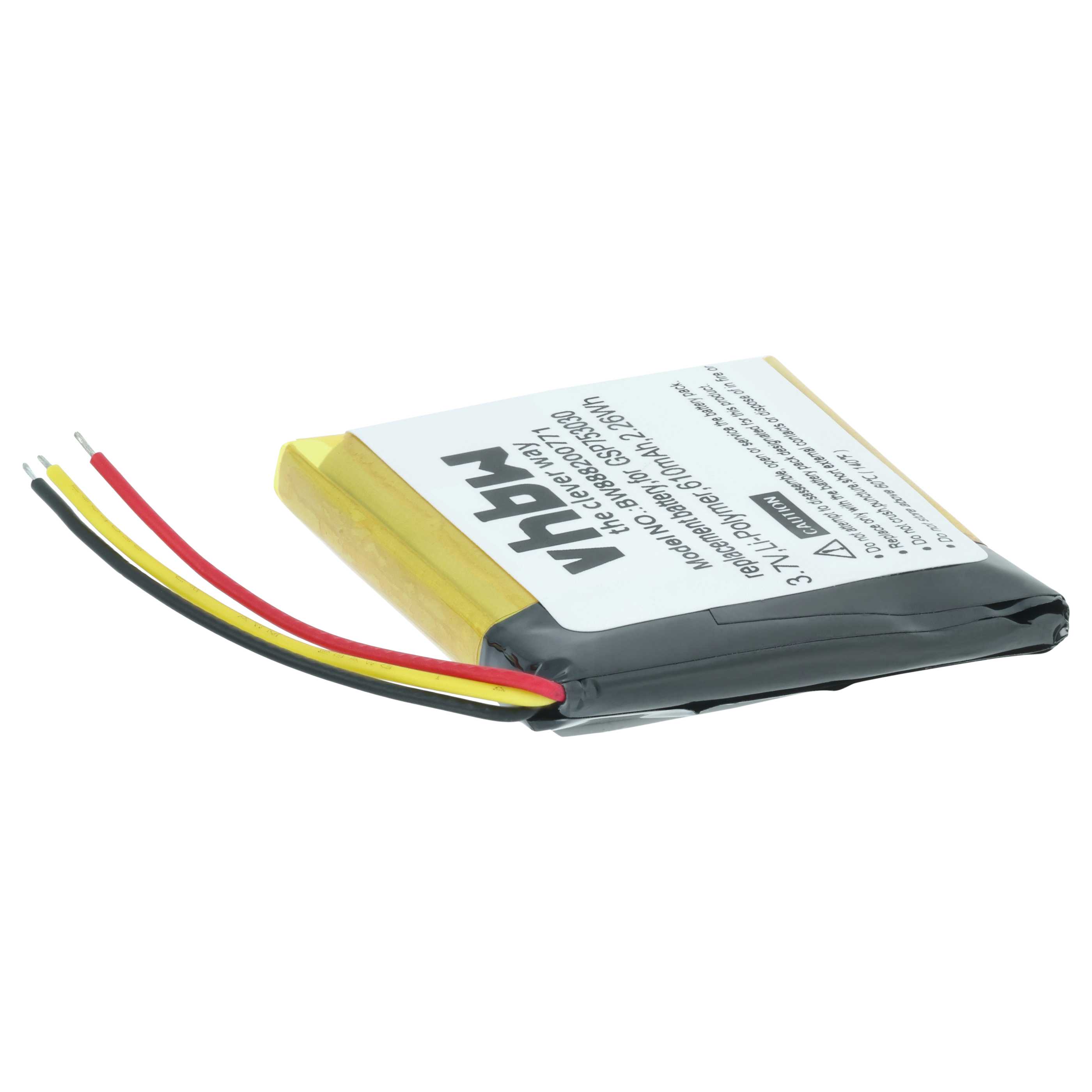 Batteria sostituisce JBL GSP753030, 633331 per auricolari cuffie - 610mAh 3,7V Li-Poly