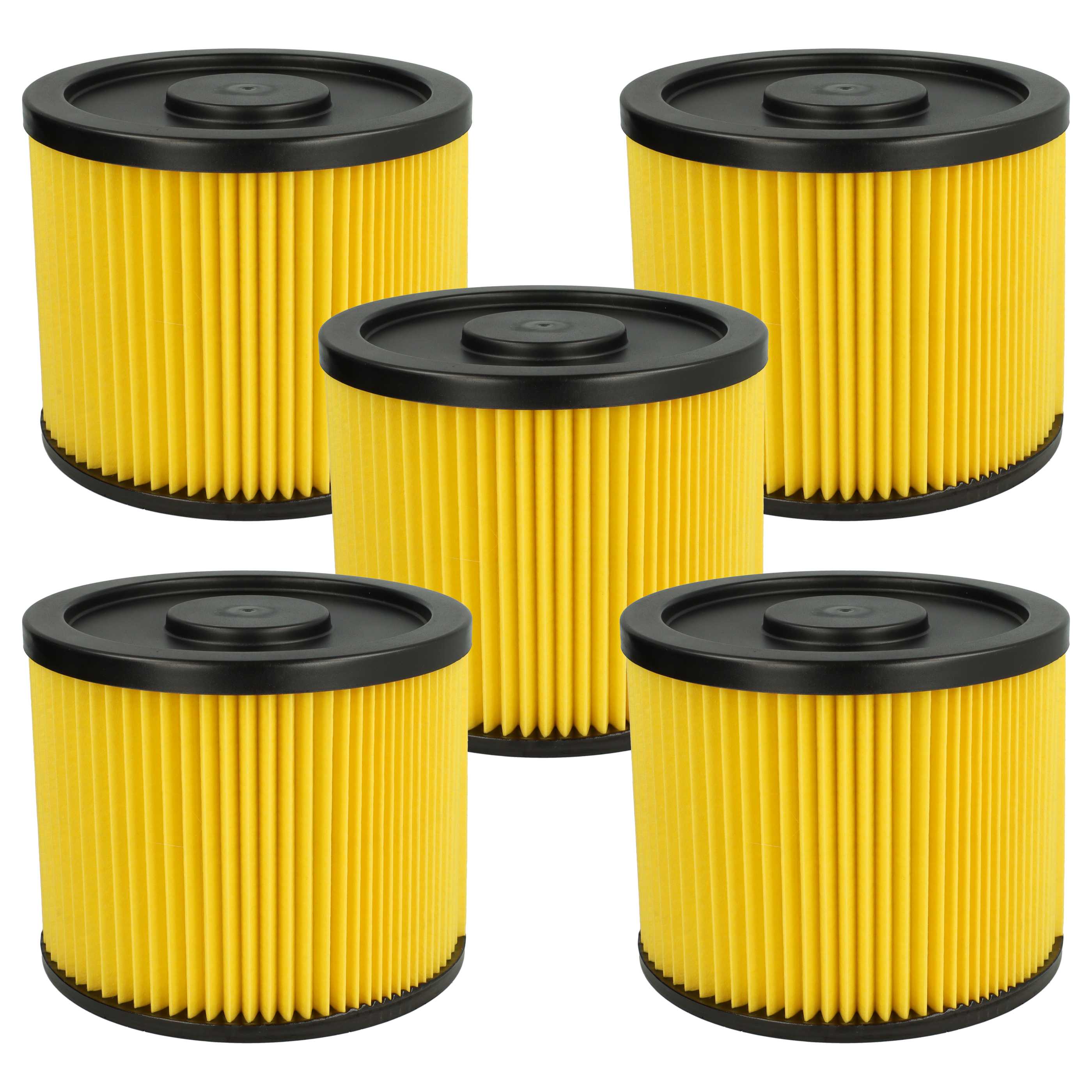5x Filtercartridge filter replaces Einhell 23.511.10, 2351110 for Basic Vacuum Cleaner, yellow