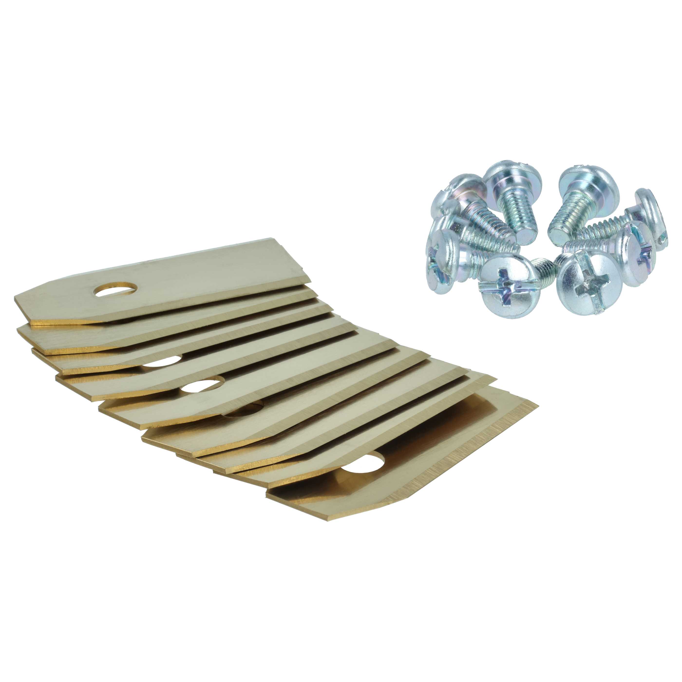 9x Lames remplace 505127801, 408720, 505127802 pour tondeuse – Couteaux apatite de titane, Silber Gold