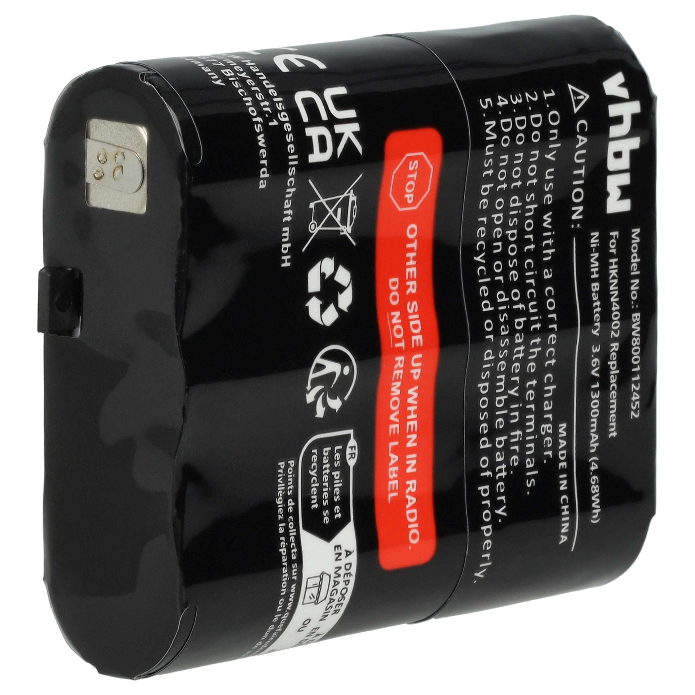 Radio 10x Battery replaces Motorola FRS-4002A, HKNN4002B, HKNN4002A, 56315, 4002A - 1300 mAh 3.6 V NiMH
