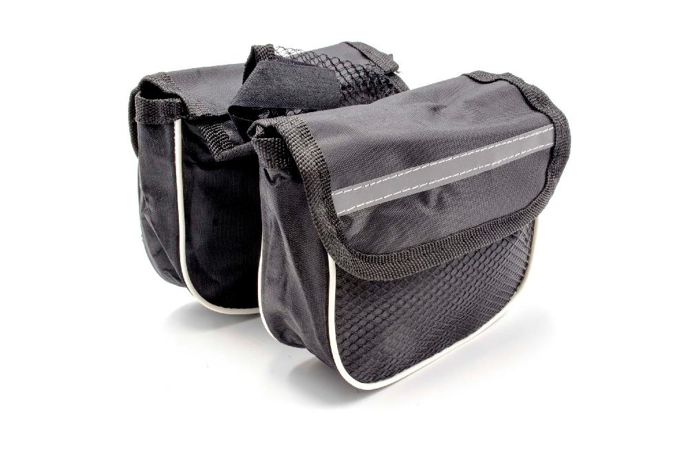 vhbw Sacoche de porte-bagages Sac pour vélo PVC noir / blanc / gris