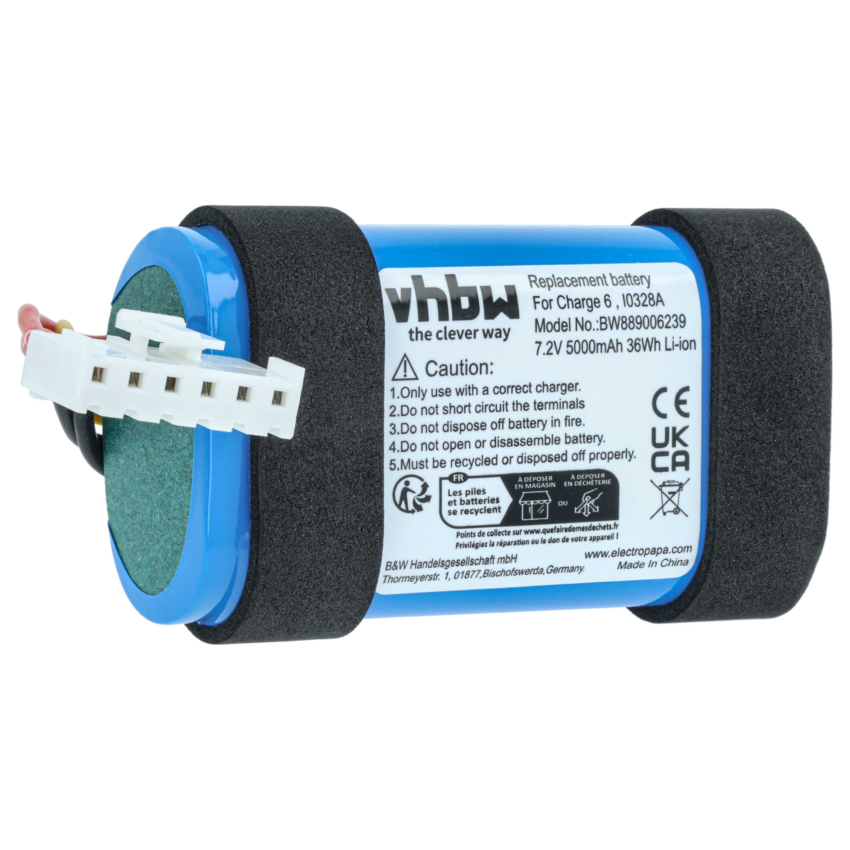 Batteria sostituisce JBL I0328A per altoparlanti - 5000mAh 7,2V Li-Ion