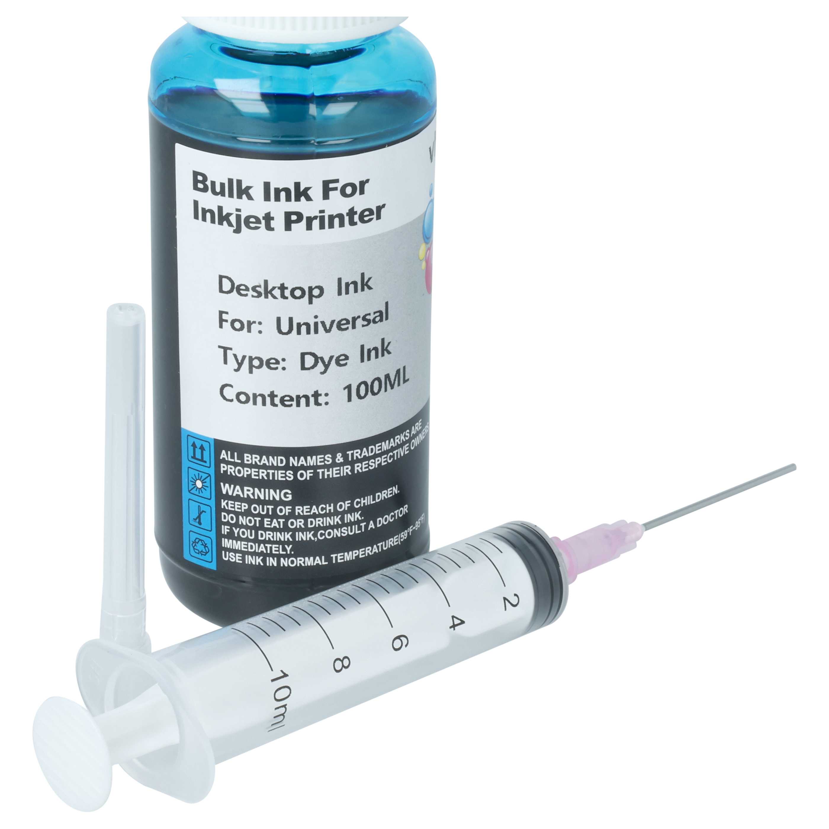 4x Refill Ink Multi-Coloured suitable for, Canon HP Dye Printer etc., 100 ml