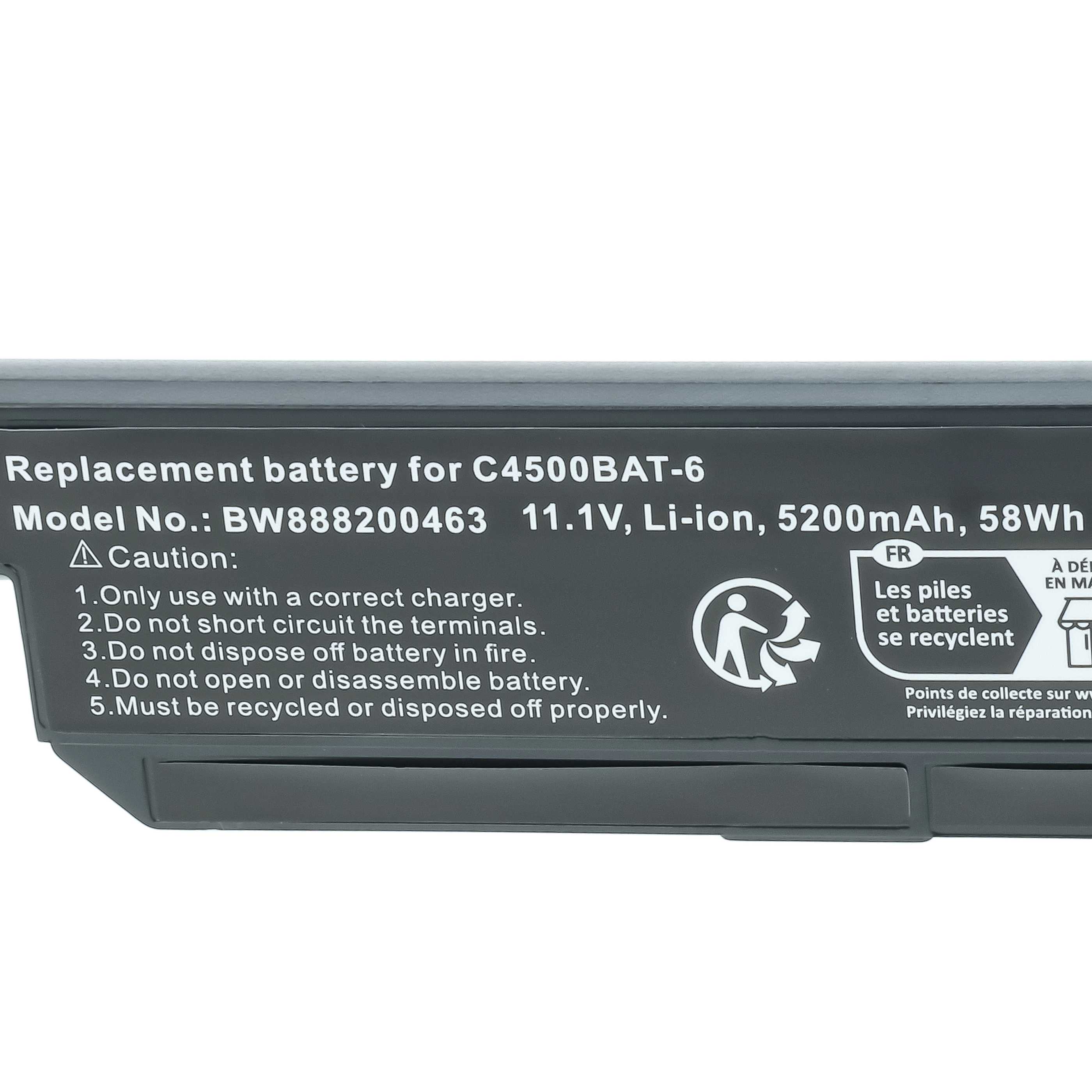 Akumulator do laptopa zamiennik Clevo 6-87-C480S-4G4, 6-87-c480s-4g41 - 5200 mAh 11,1 V Li-Ion, czarny