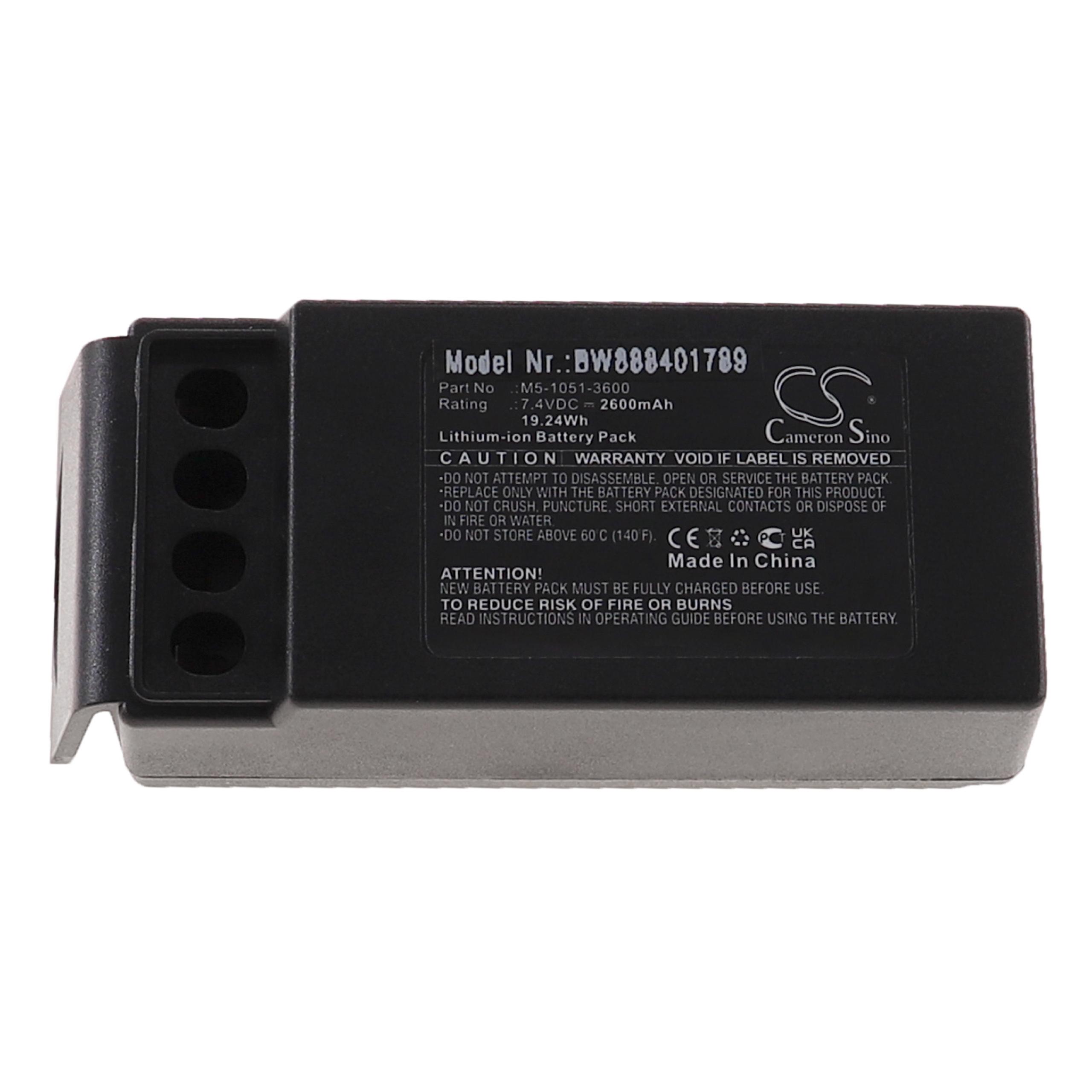 Batterie remplace Cavotec M5-1051-3600 pour télécomande industrielle - 2600mAh 7,4V Li-ion