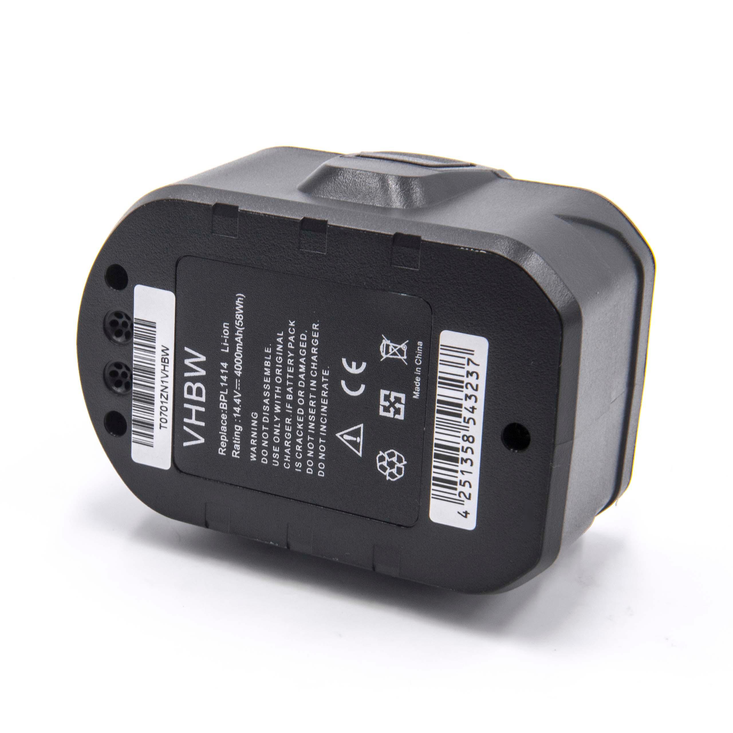 Batterie remplace Ryobi BPL1414, 130171003 pour outil électrique - 4000 mAh, 14,4 V, Li-ion