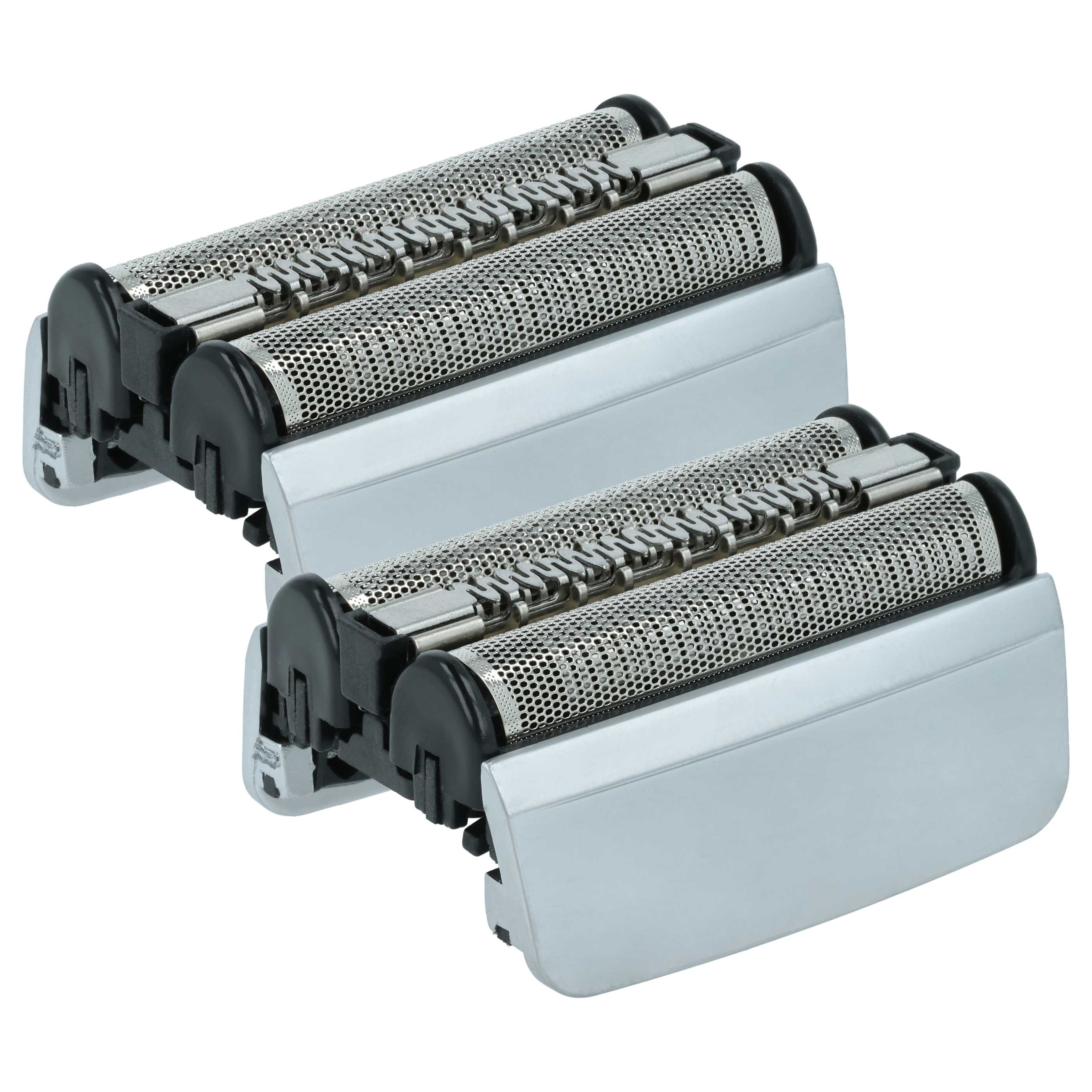 2x Shaving Heads replaces Braun 83M for Braun Electric Razor, black / silver