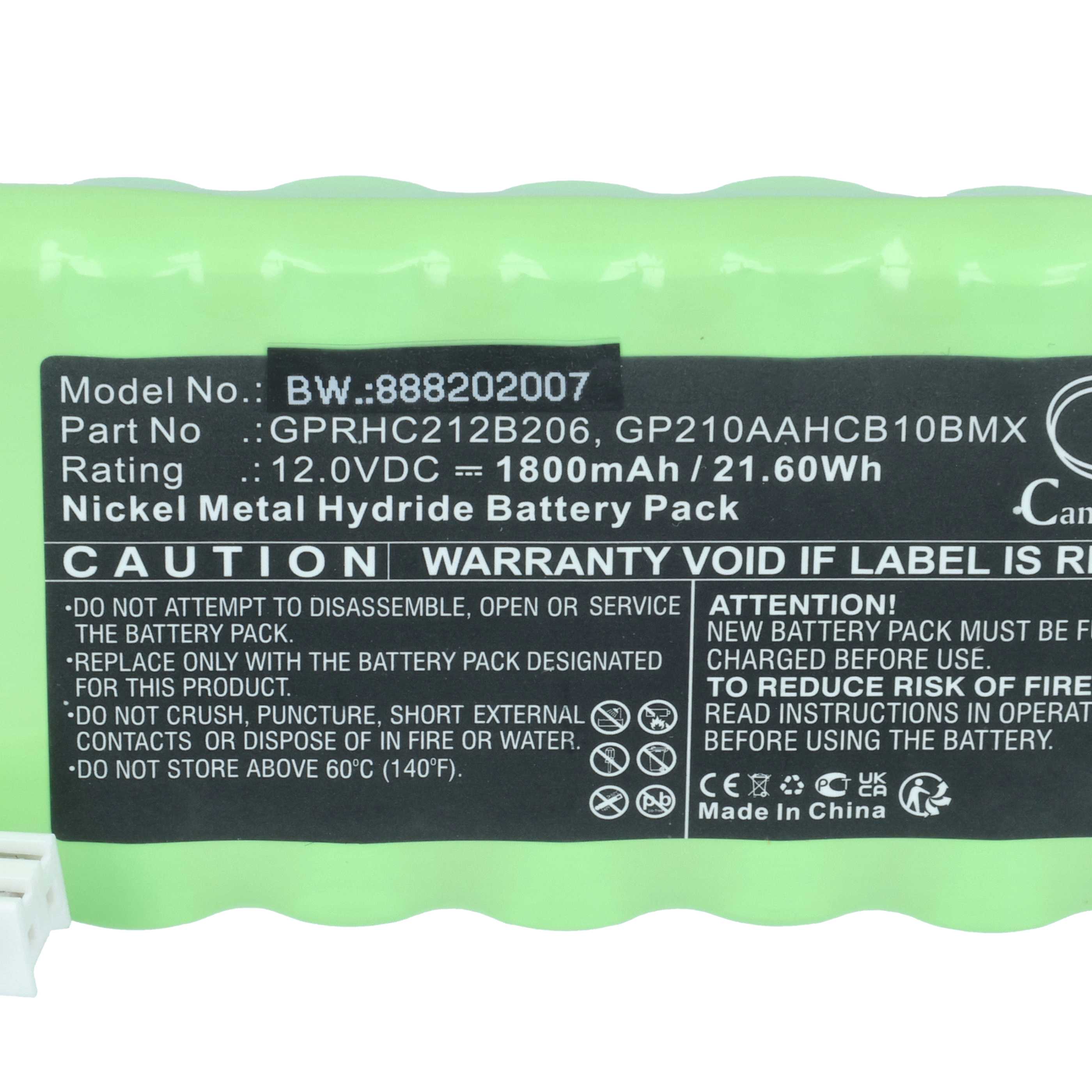 3x Batteria per serrande, porte, cancelli sostituisce Ansmann 2412-3011 - 1800mAh 12V NiMH