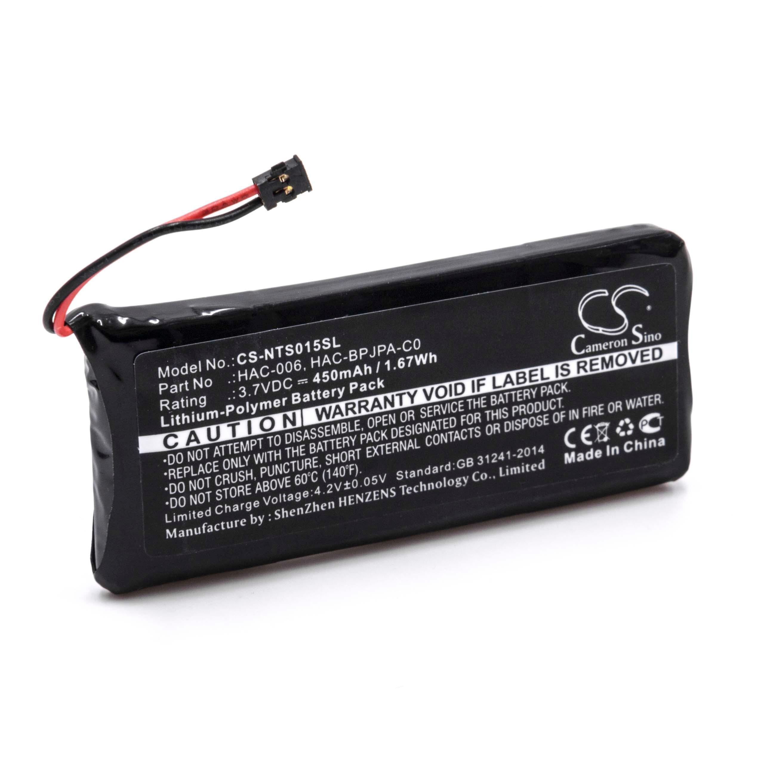 Batterie remplace Nintendo HAC-006 remplace Nintendo HAC-006 pour manette de jeu - 450mAh, 3,7V