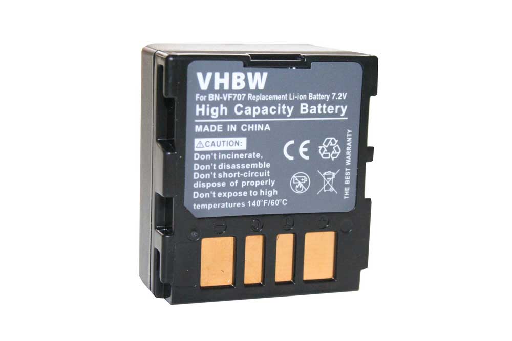 Batterie remplace JVC BN-VF707U, BN-VF714U, BN-VF714, BN-VF733, BN-VF707 pour caméscope - 600mAh 7,2V Li-ion